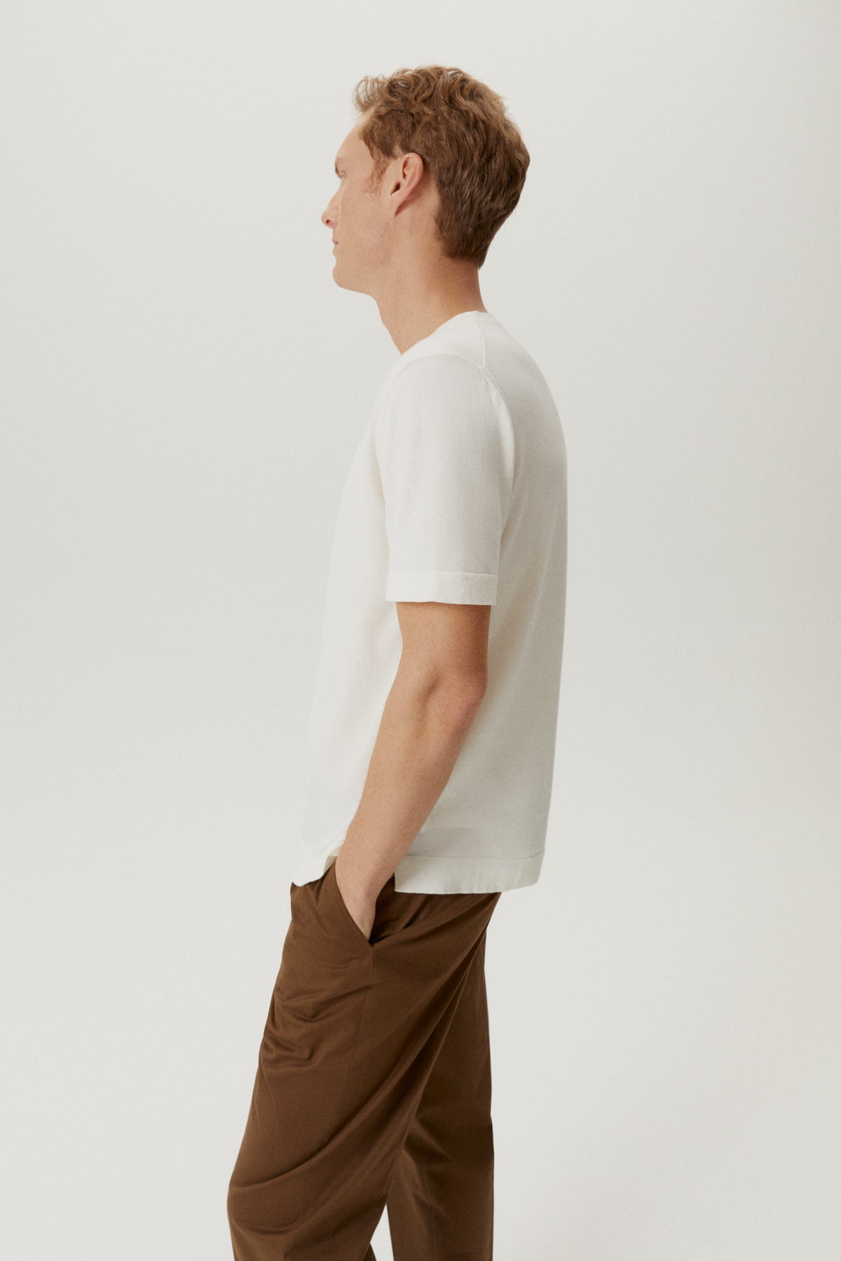 the organic cotton knit t shirt milk white