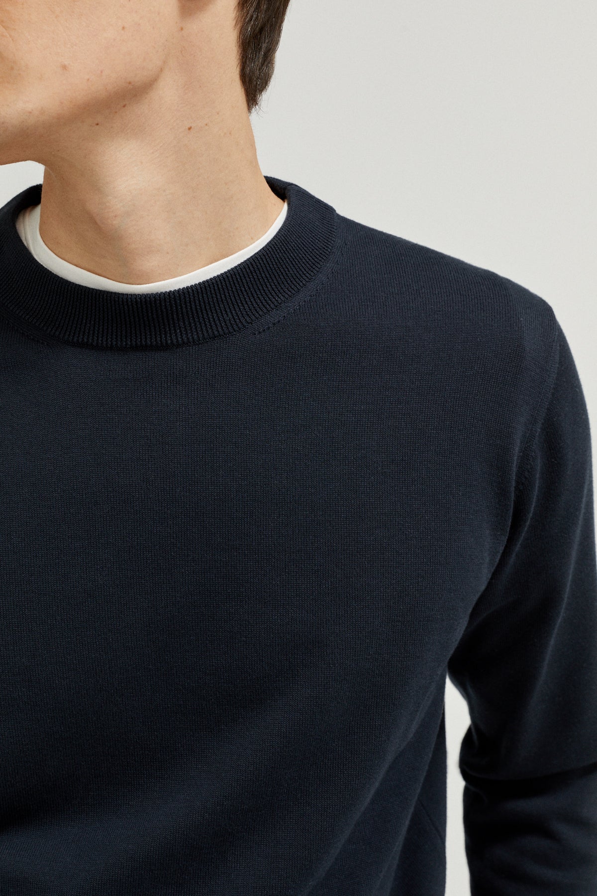 the organic cotton lightweight sweater blue navy