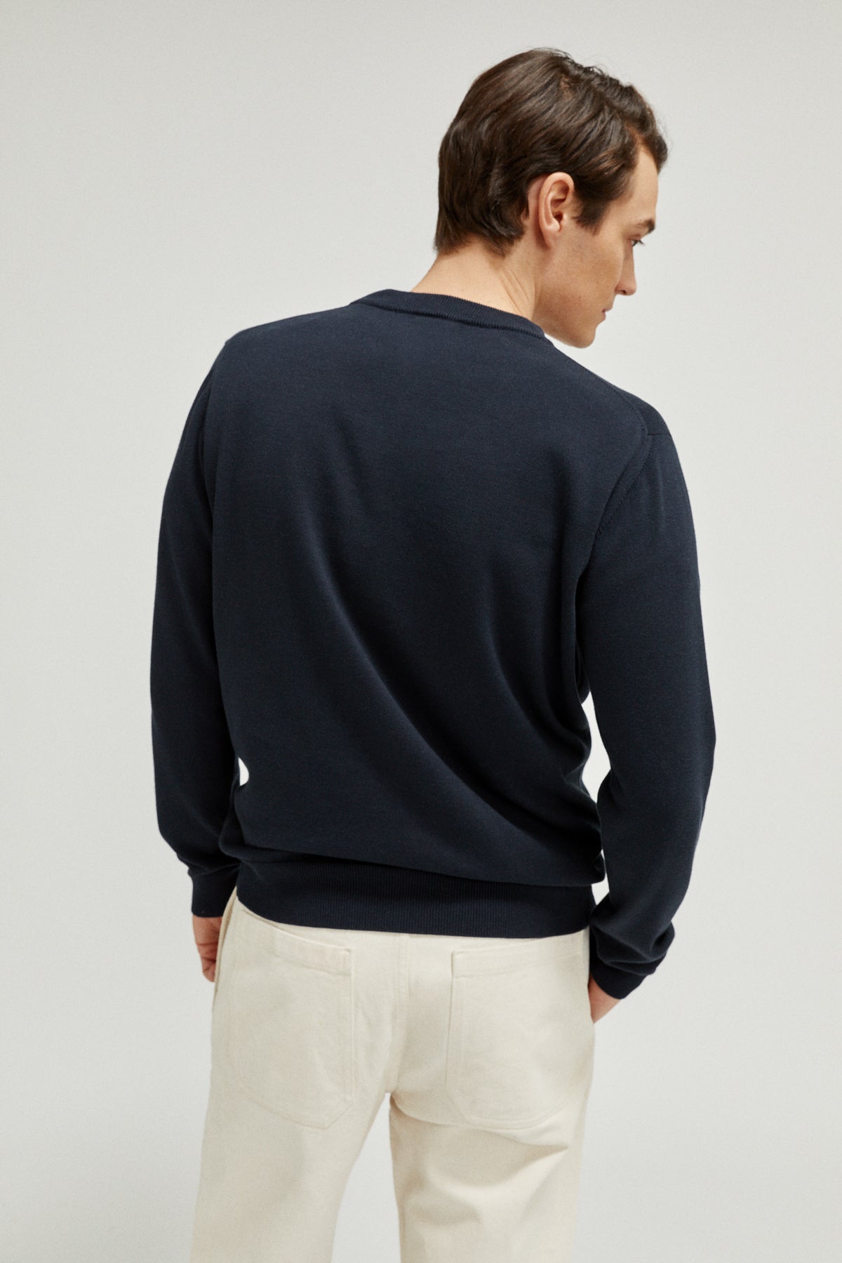 the organic cotton lightweight sweater blue navy