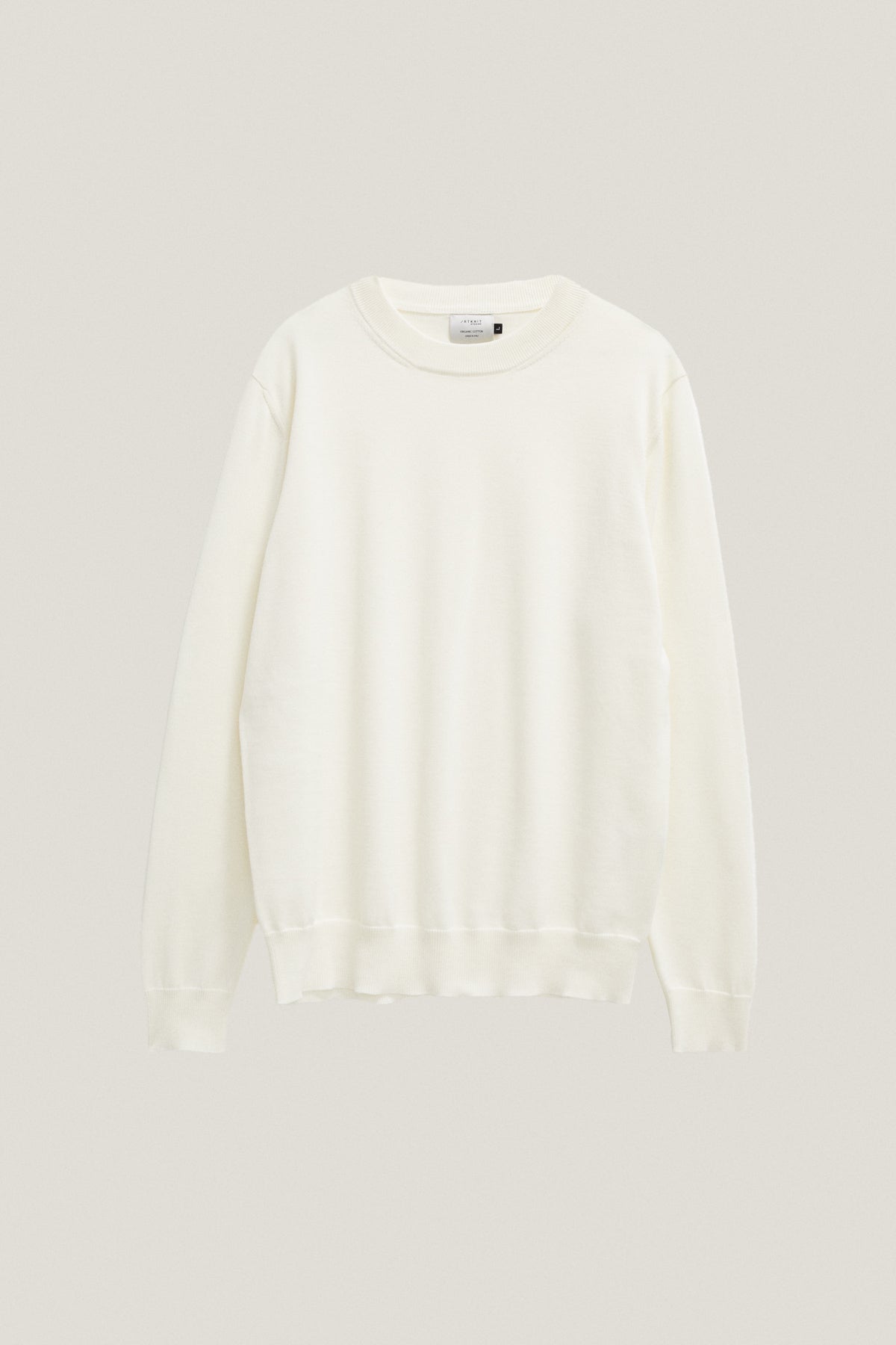 the organic cotton lightweight sweater milk white