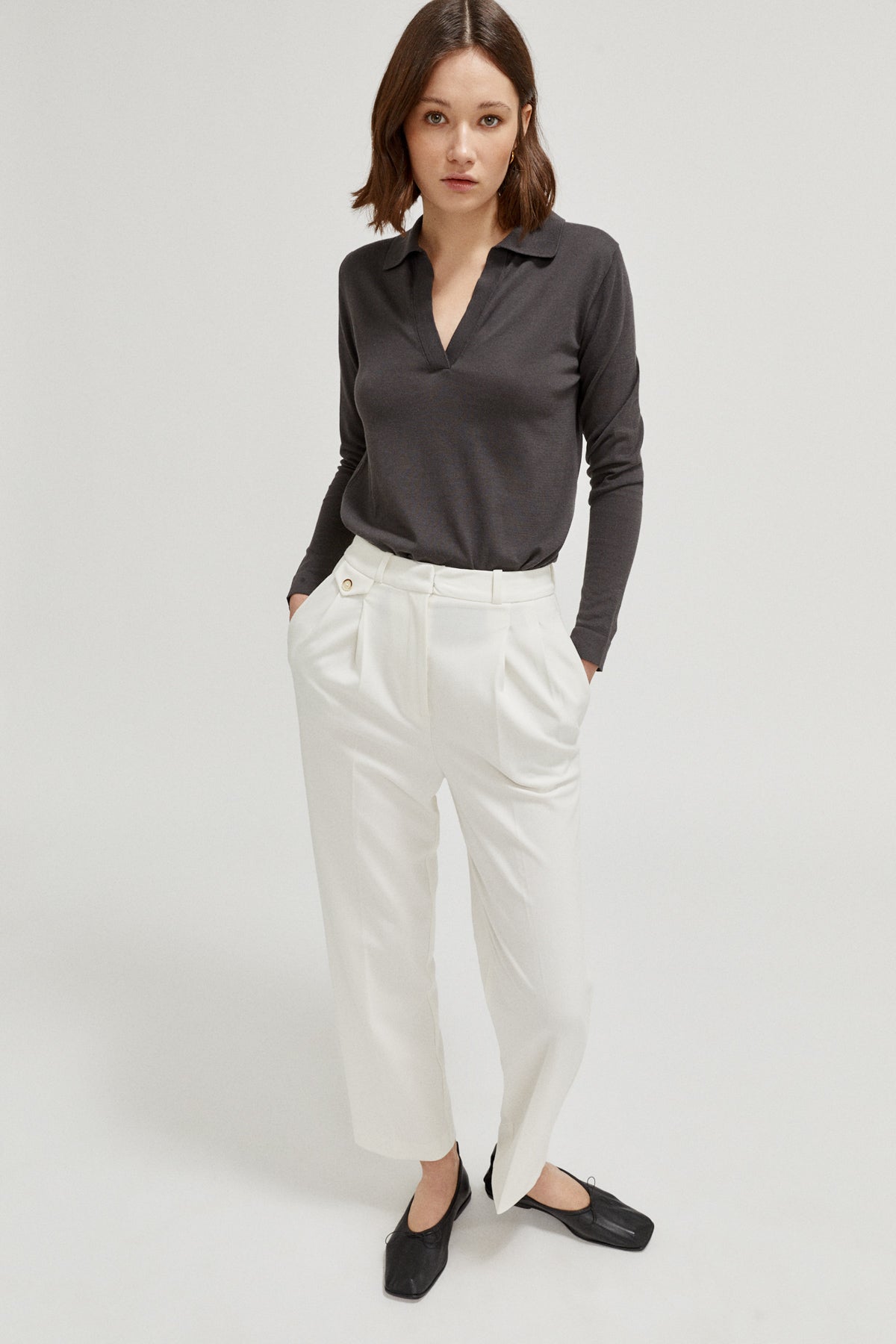 the organic cotton lightweight polo graphite