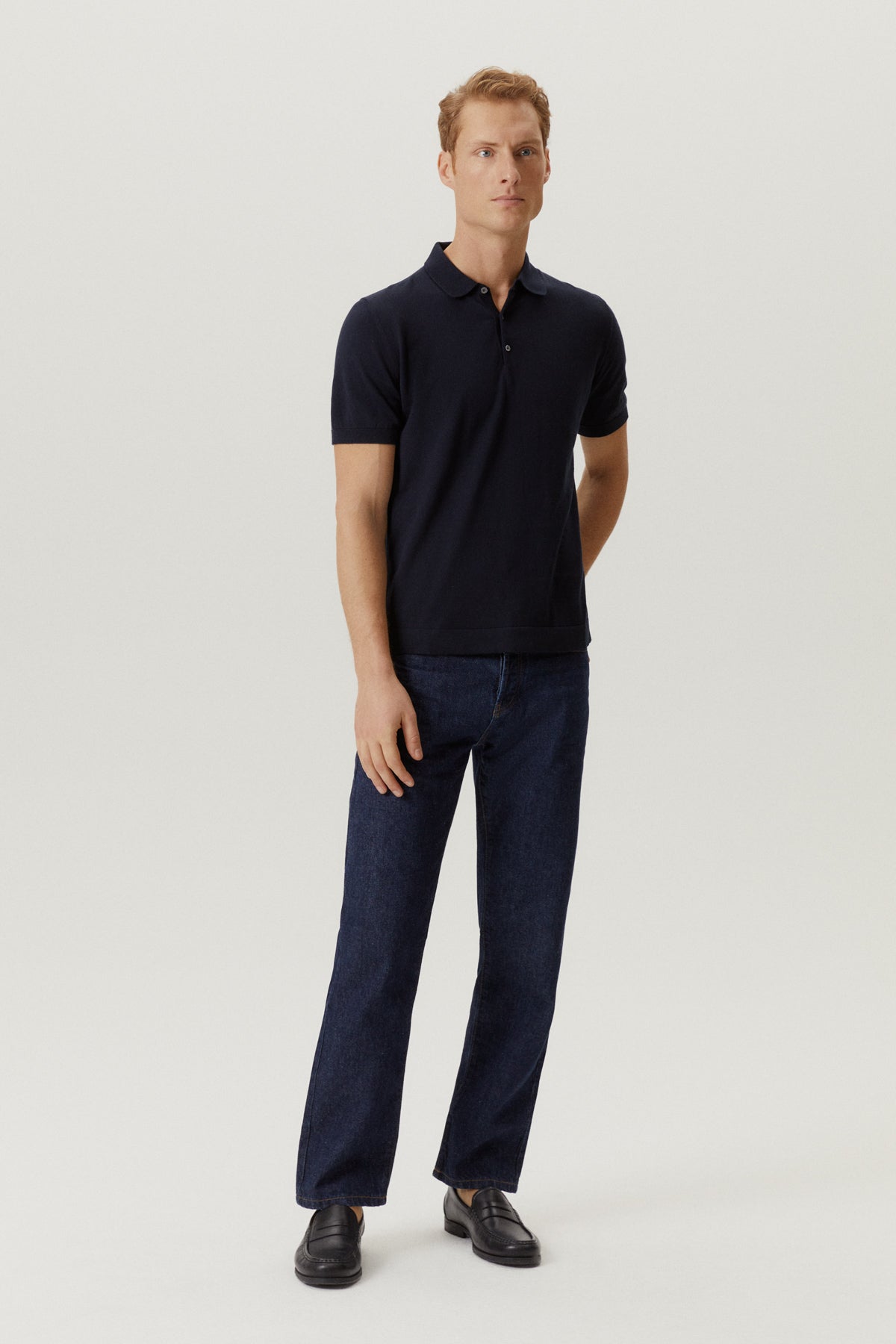 the organic cotton polo deep blue