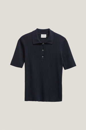 Deep Blue | The Organic Cotton Ribbed Polo – Imperfect Version