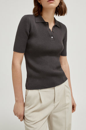 Graphite | The Organic Cotton Ribbed Polo – Imperfect Version