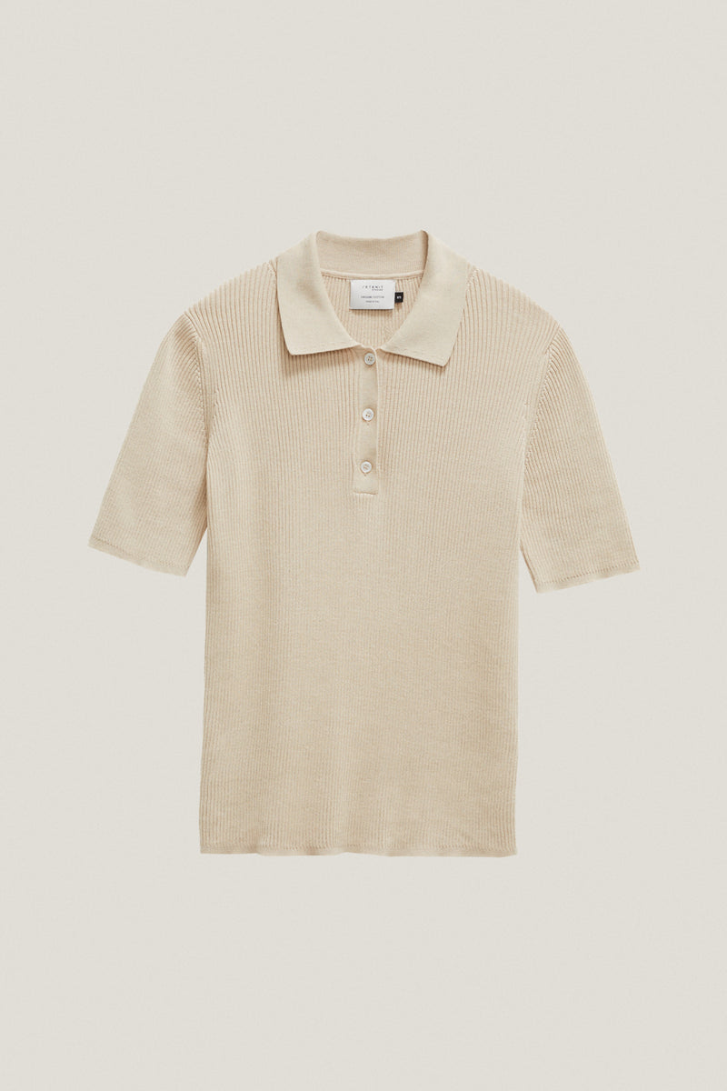 Sand | The Organic Cotton Ribbed Polo – Imperfect Version