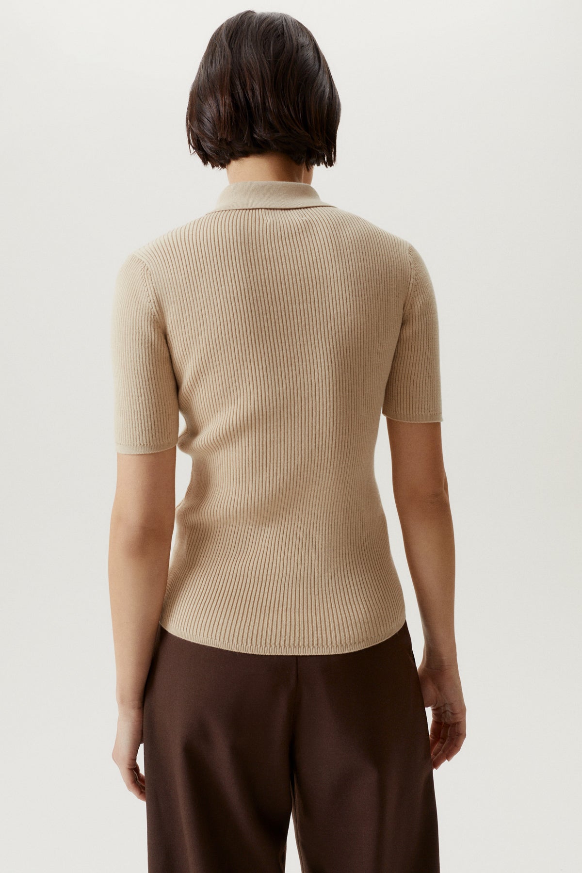 the organic cotton ribbed polo sand