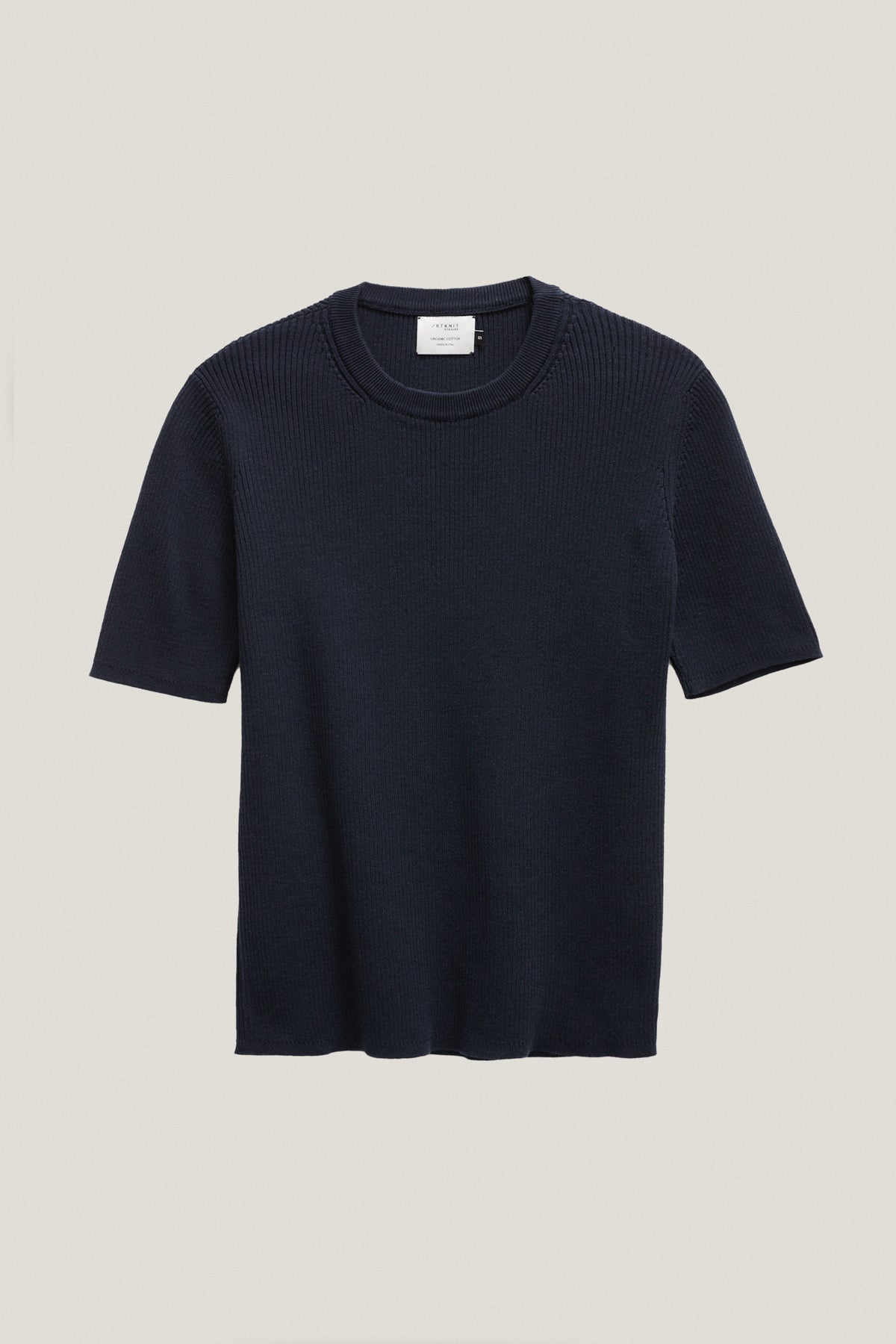 the organic cotton ribbed tee deep blue