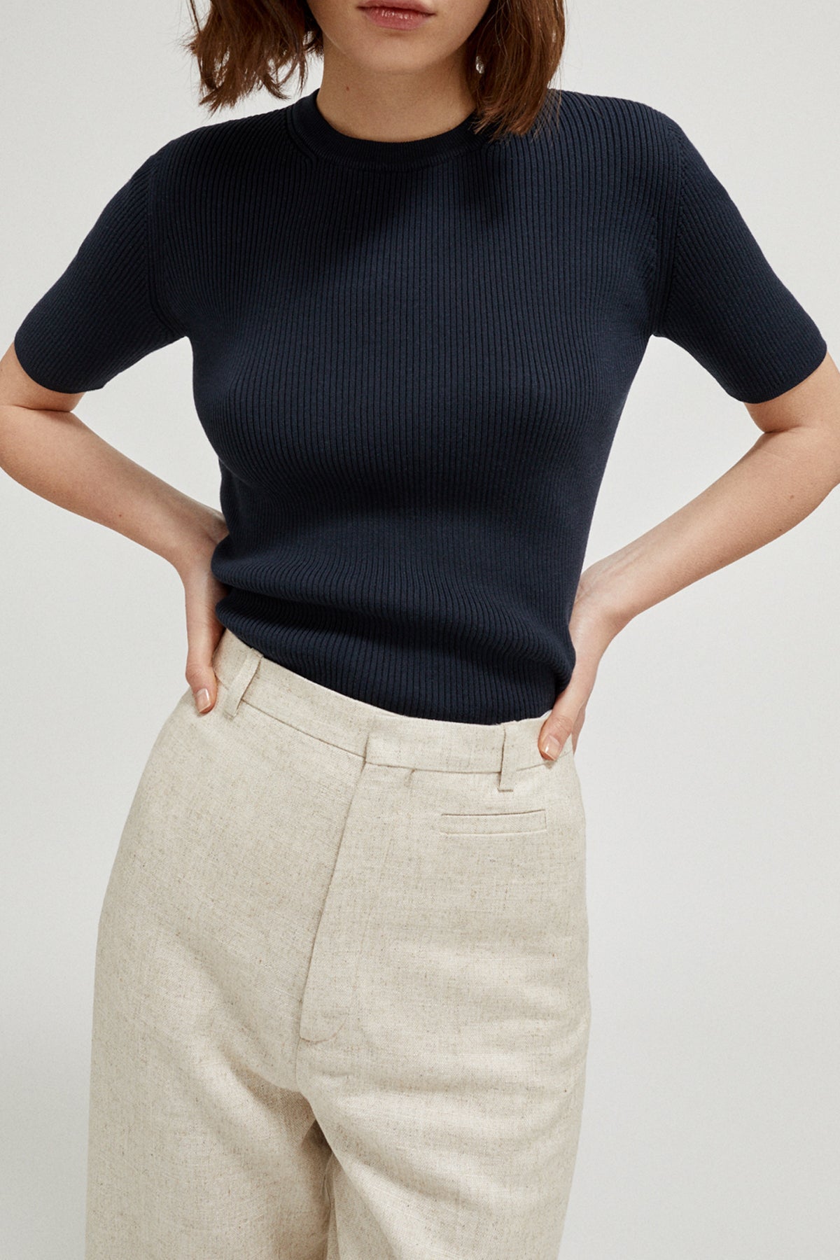 Deep Blue | The Organic Cotton Ribbed T-shirt – Imperfect Version