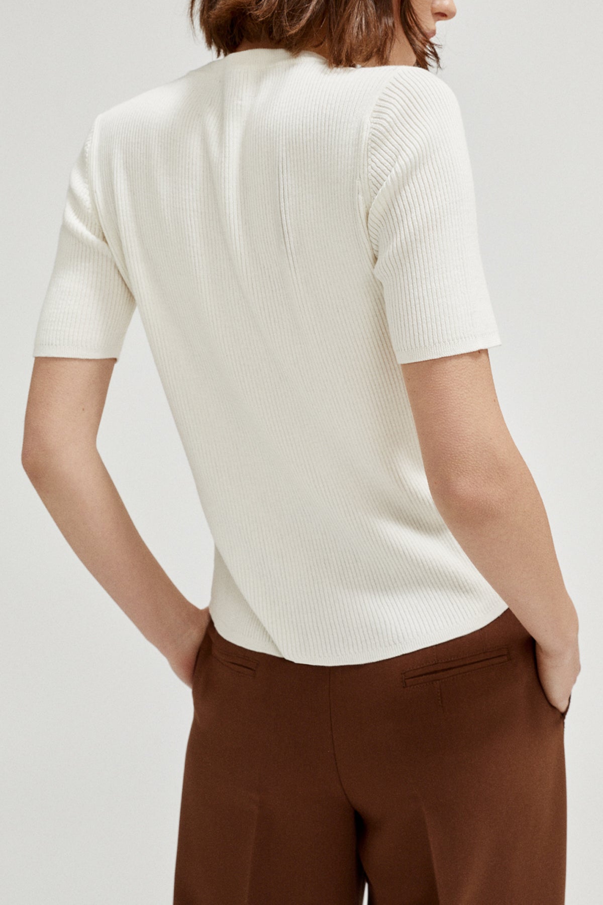 the organic cotton ribbed t shirt imperfect version 2milk white