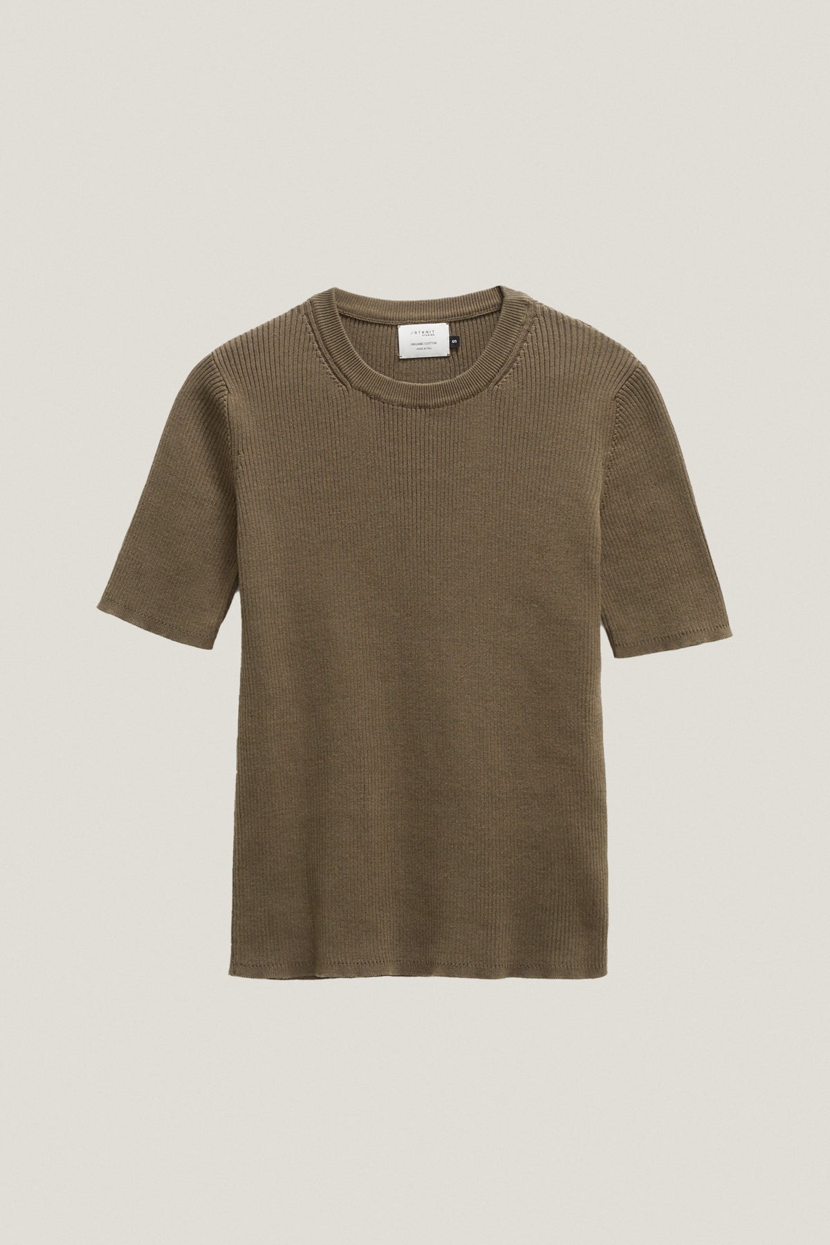 the organic cotton ribbed t shirt imperfect version 2kaki green