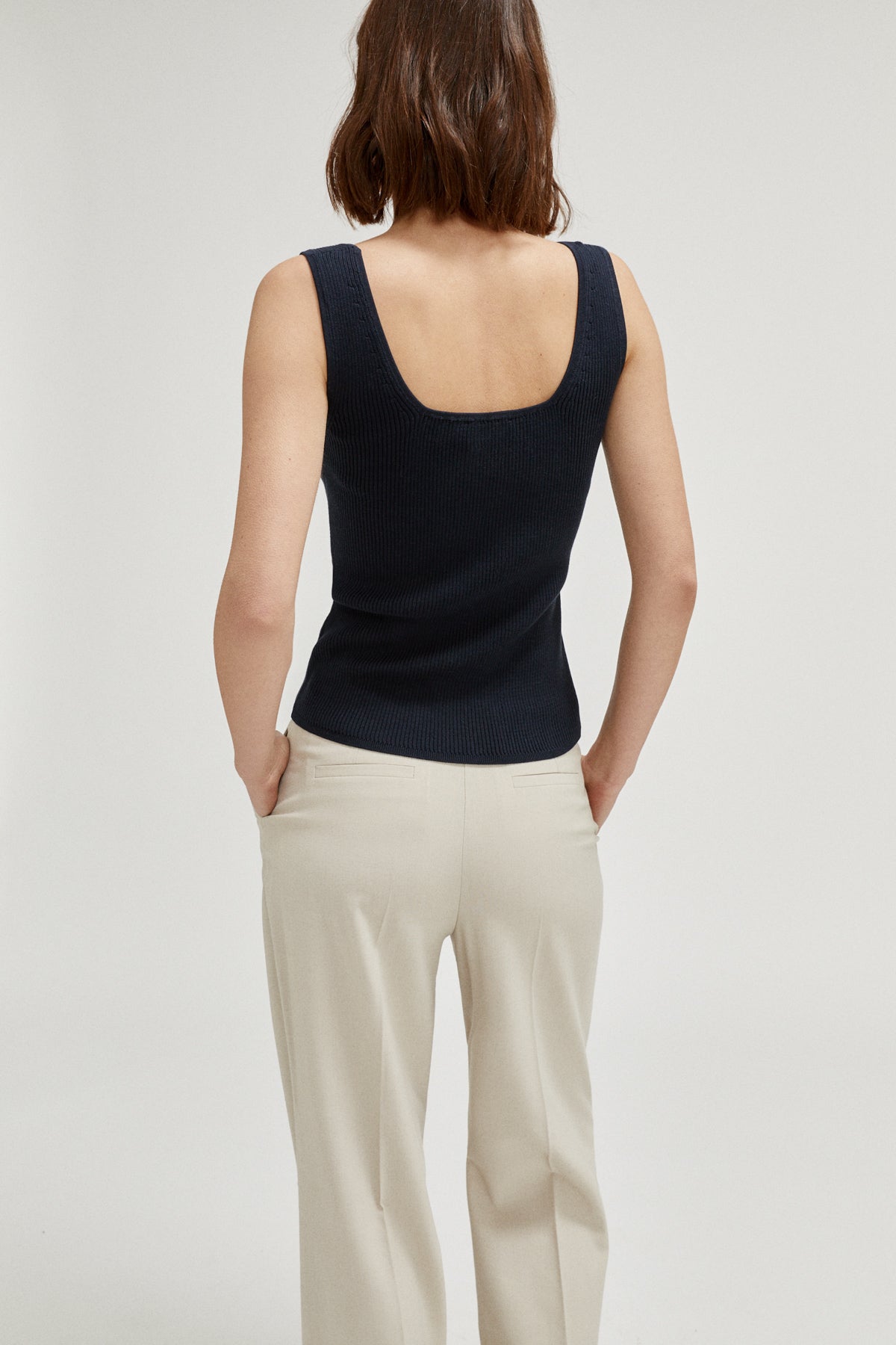 the organic cotton ribbed tank top imperfect version 22 blue navy