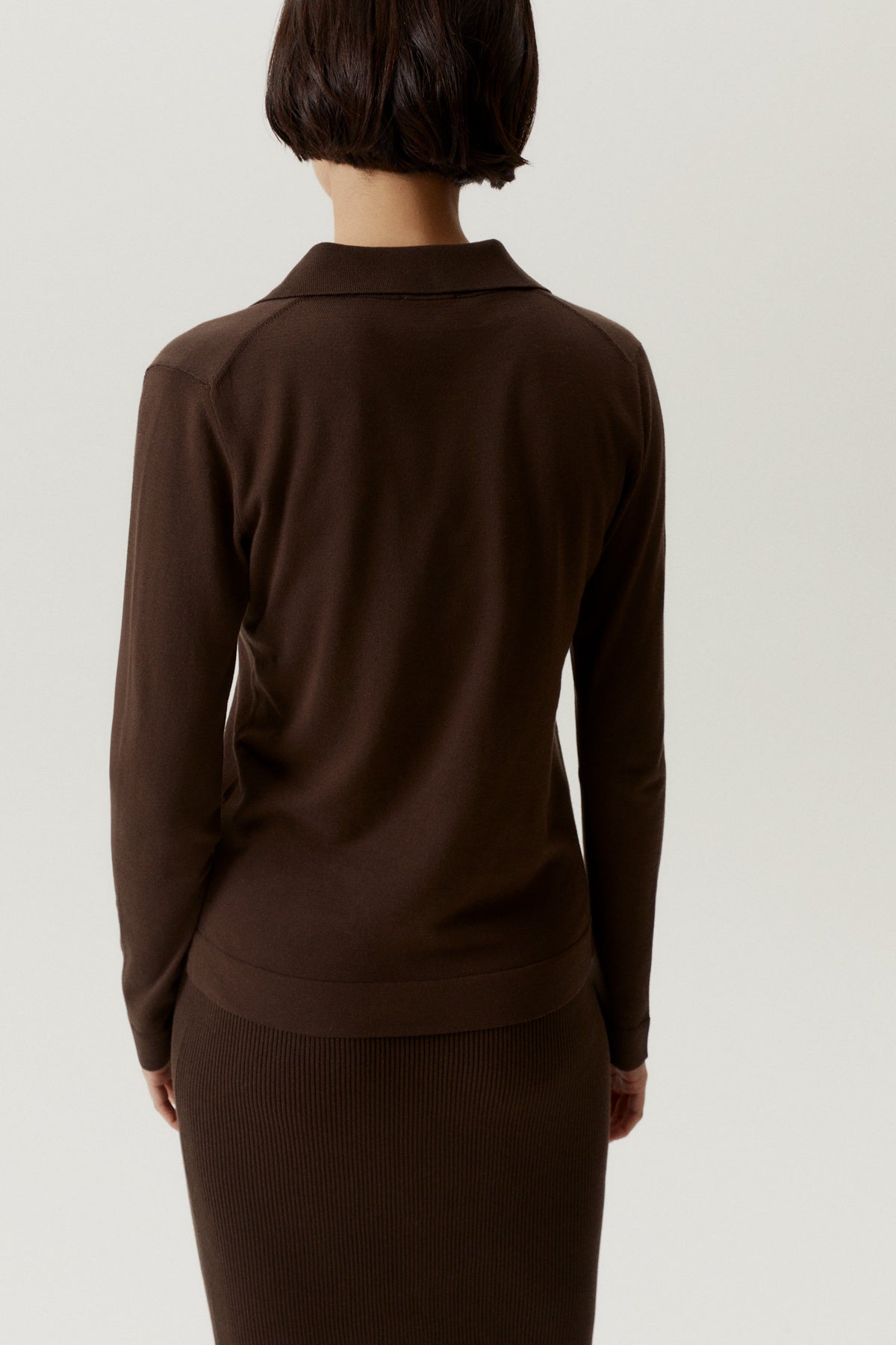 the organic cotton lightweight polo mocha brown