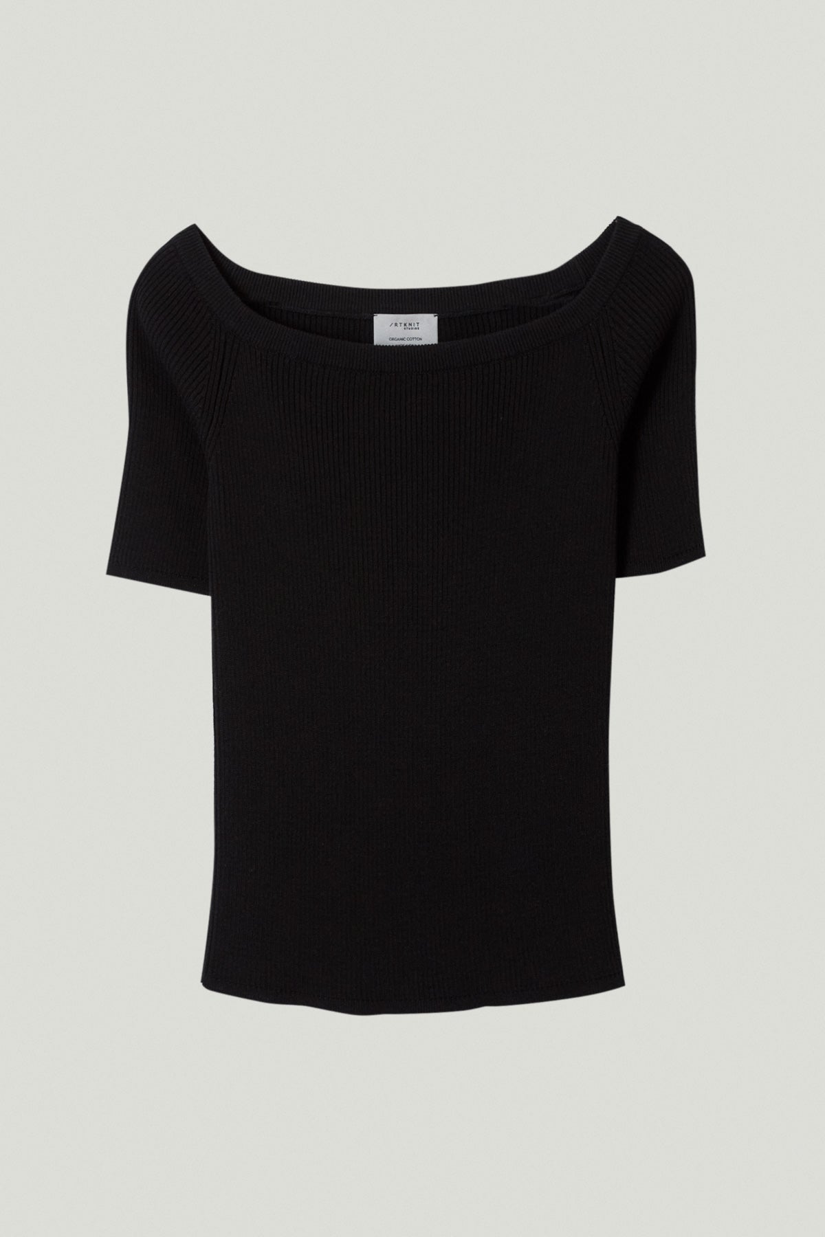 the organic cotton off the shoulder top black