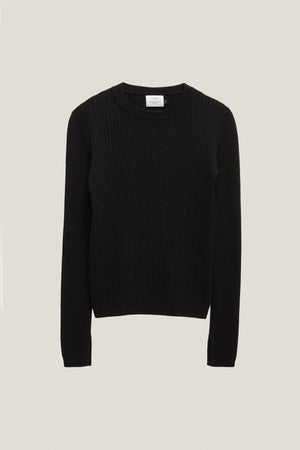 Black | The Merino Wool Ribbed Sweater