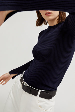 Oxford Blue | The Merino Wool Ribbed Sweater