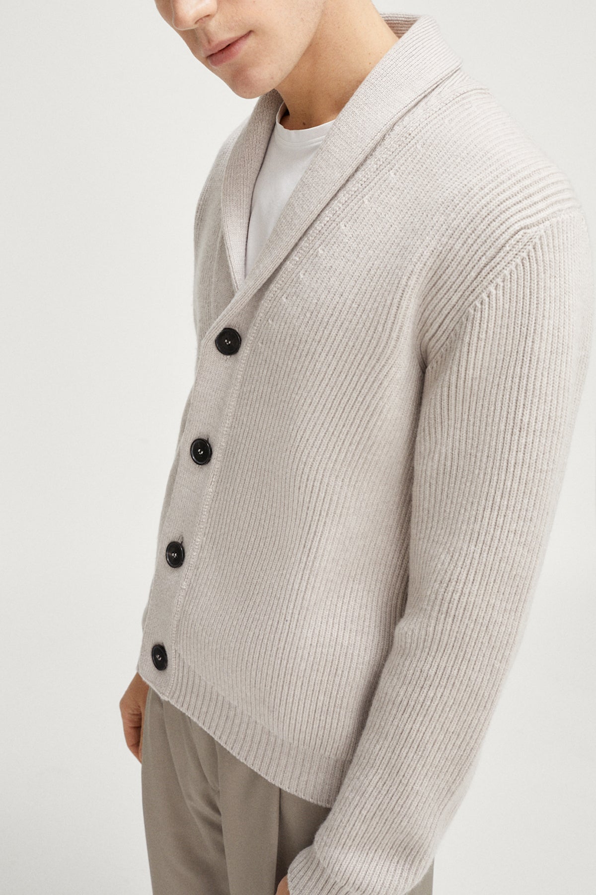 The Merino Wool Shawl Cardigan - Imperfect Version | Pearl