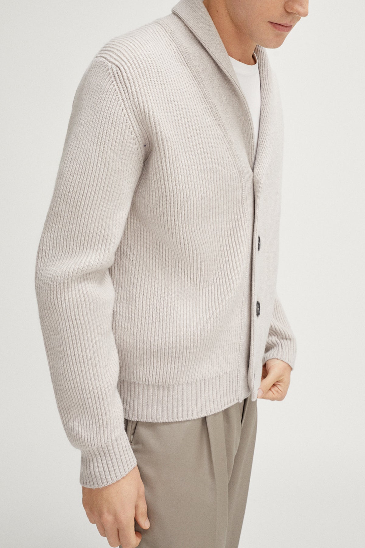 The Merino Wool Shawl Cardigan - Imperfect Version | Pearl