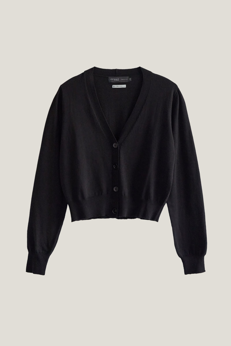 Black | The Silk Cotton Crop Cardigan – Imperfect Version