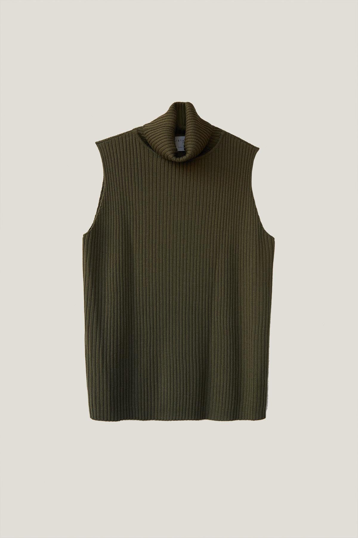 The Merino Wool Roll-Neck Top - Imperfect Version | Military Green