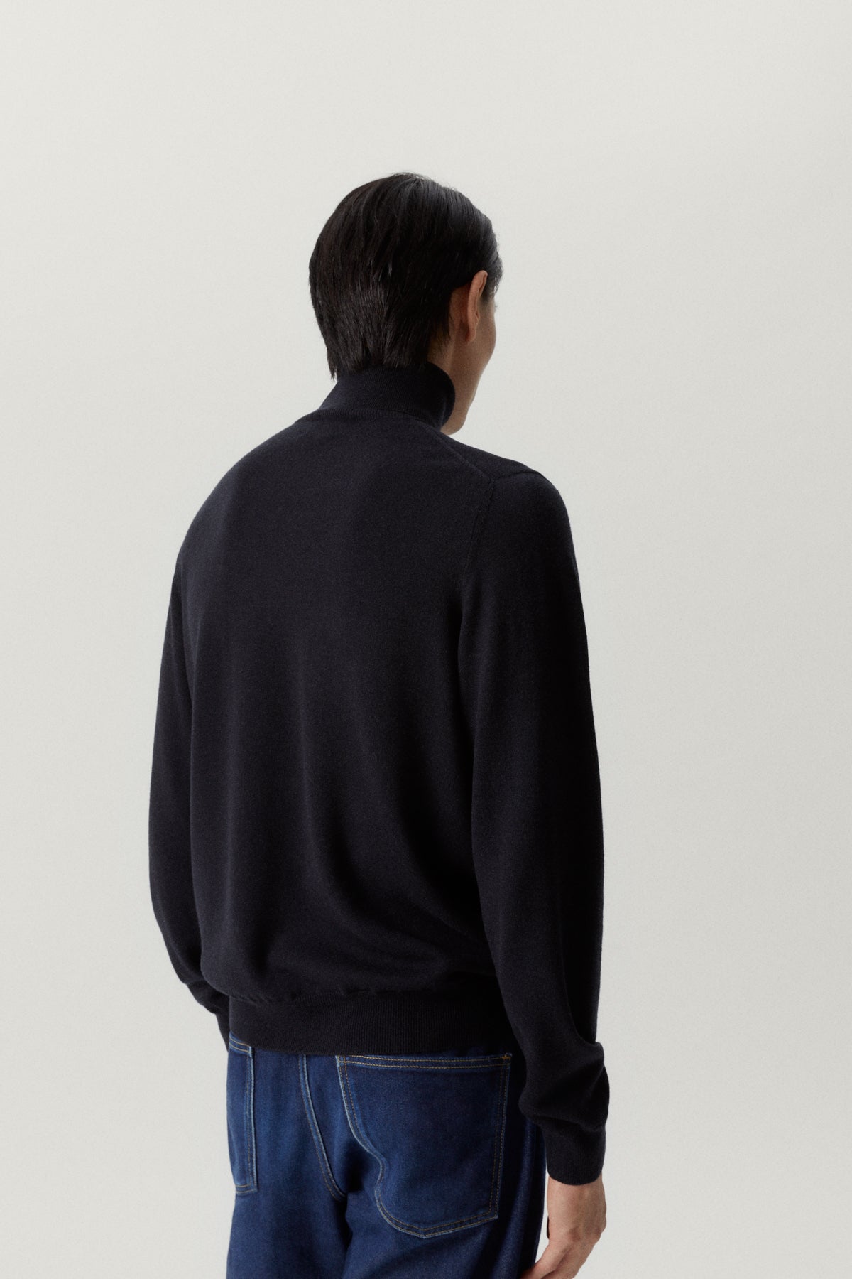 the ultrasoft roll neck sweater midnight blue