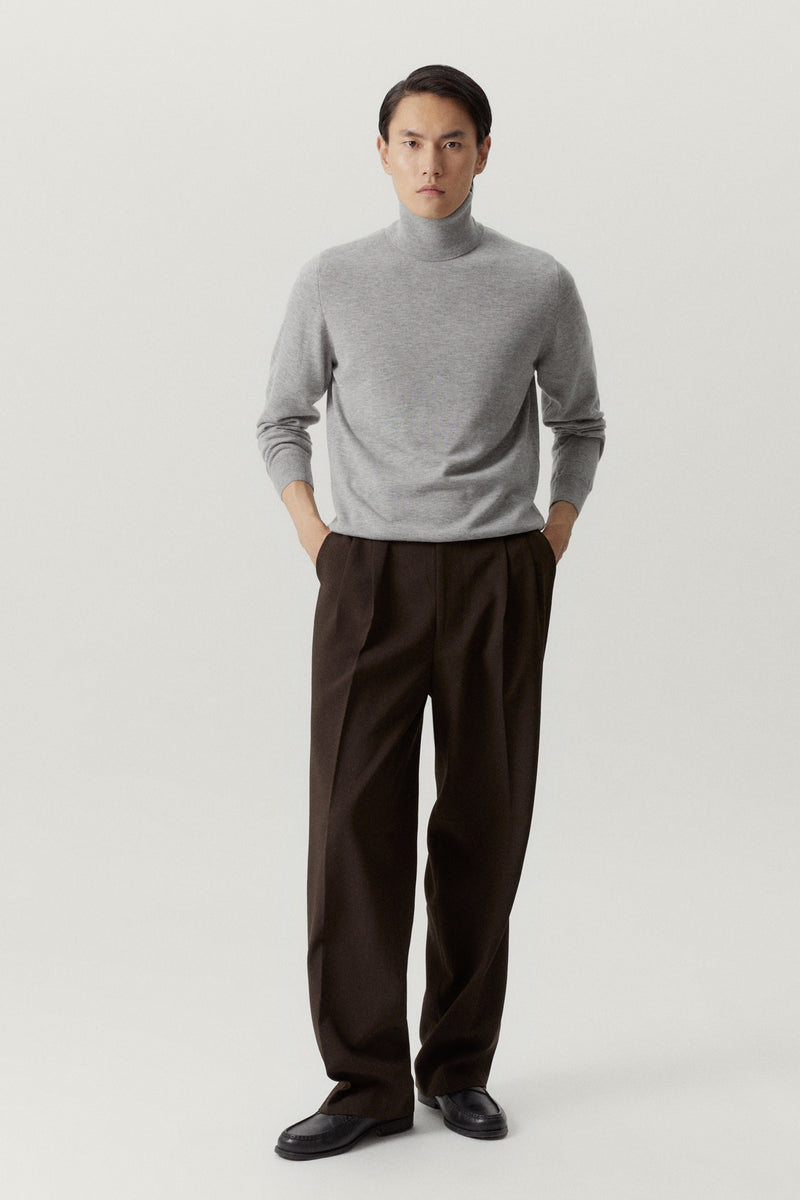 Grey Melange | The Ultrasoft Roll-neck Sweater