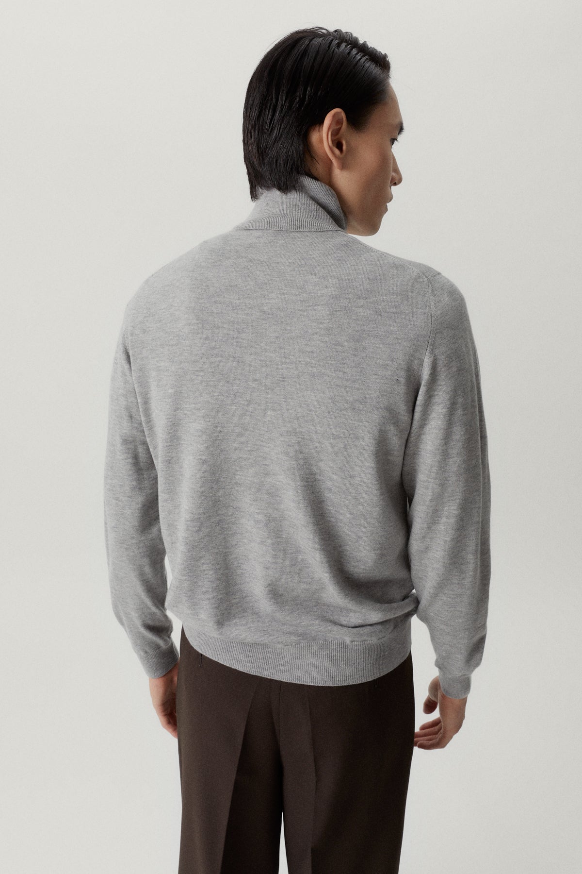 the ultrasoft roll neck sweater grey melange