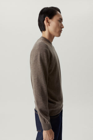 Brown Melange | The Ultrasoft Round-neck Sweater