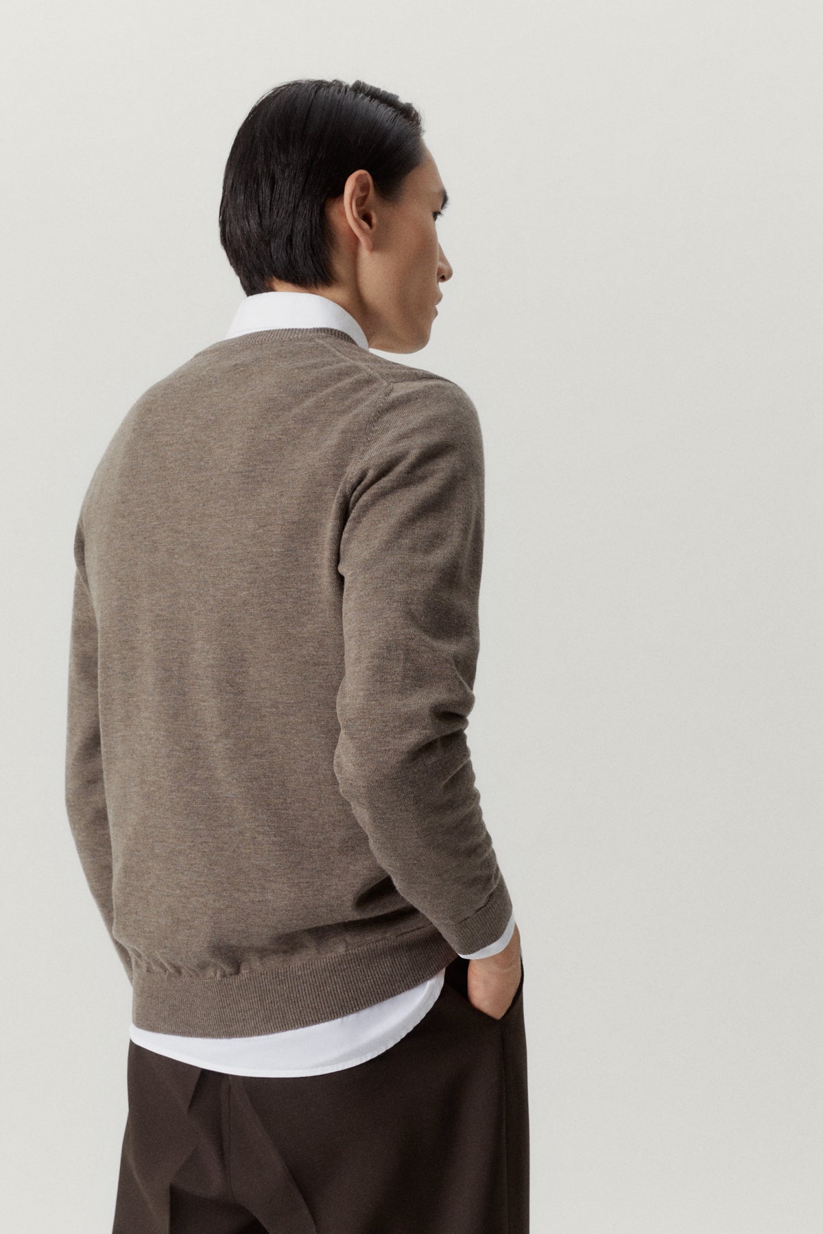 Brown Melange | The Ultrasoft V-Neck Sweater
