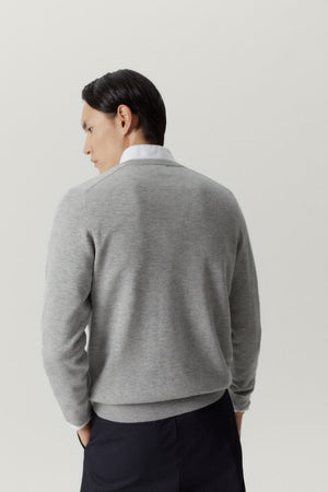 Grey Melange | The Ultrasoft V-Neck Sweater