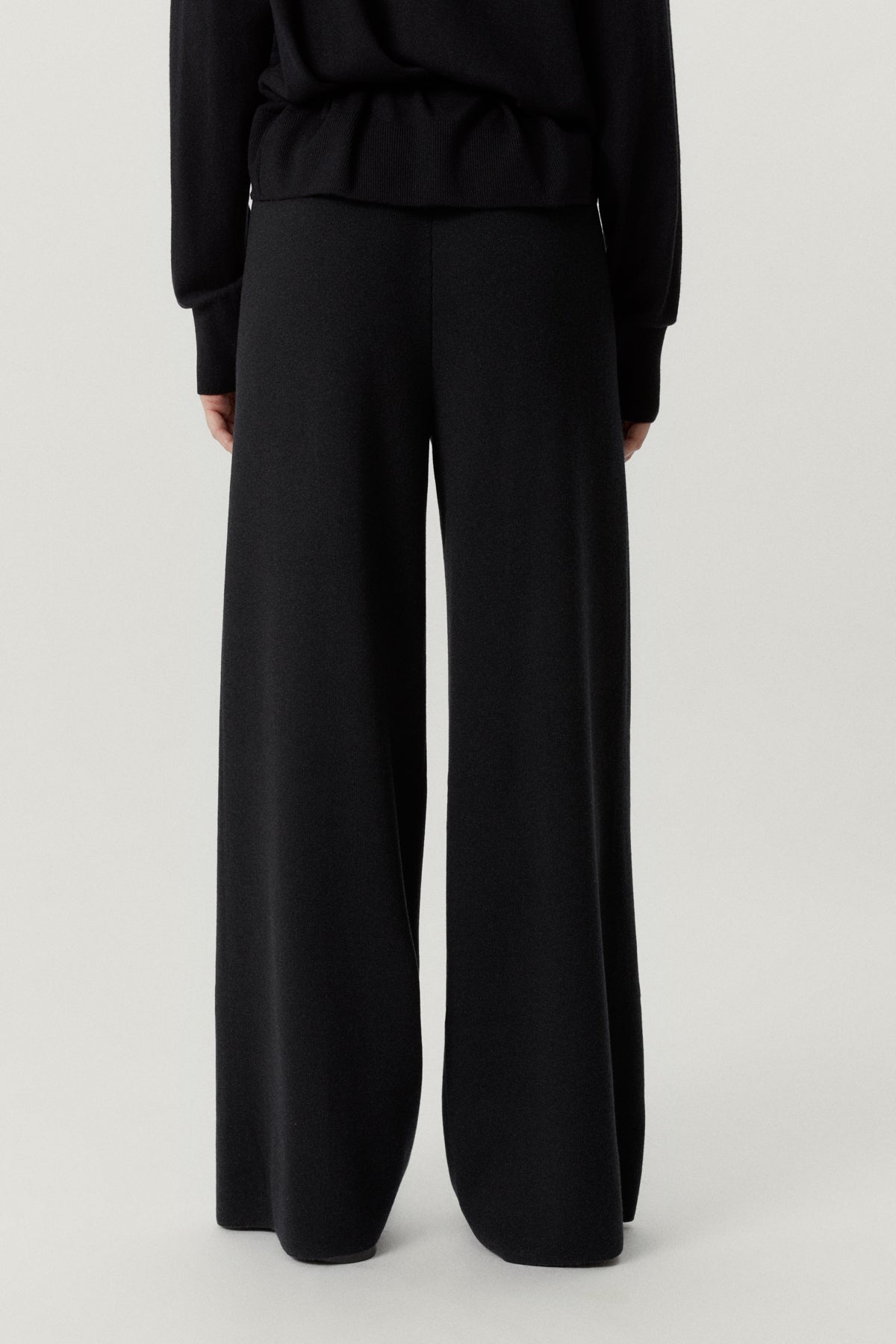 the ultrasoft wool palazzo pants black