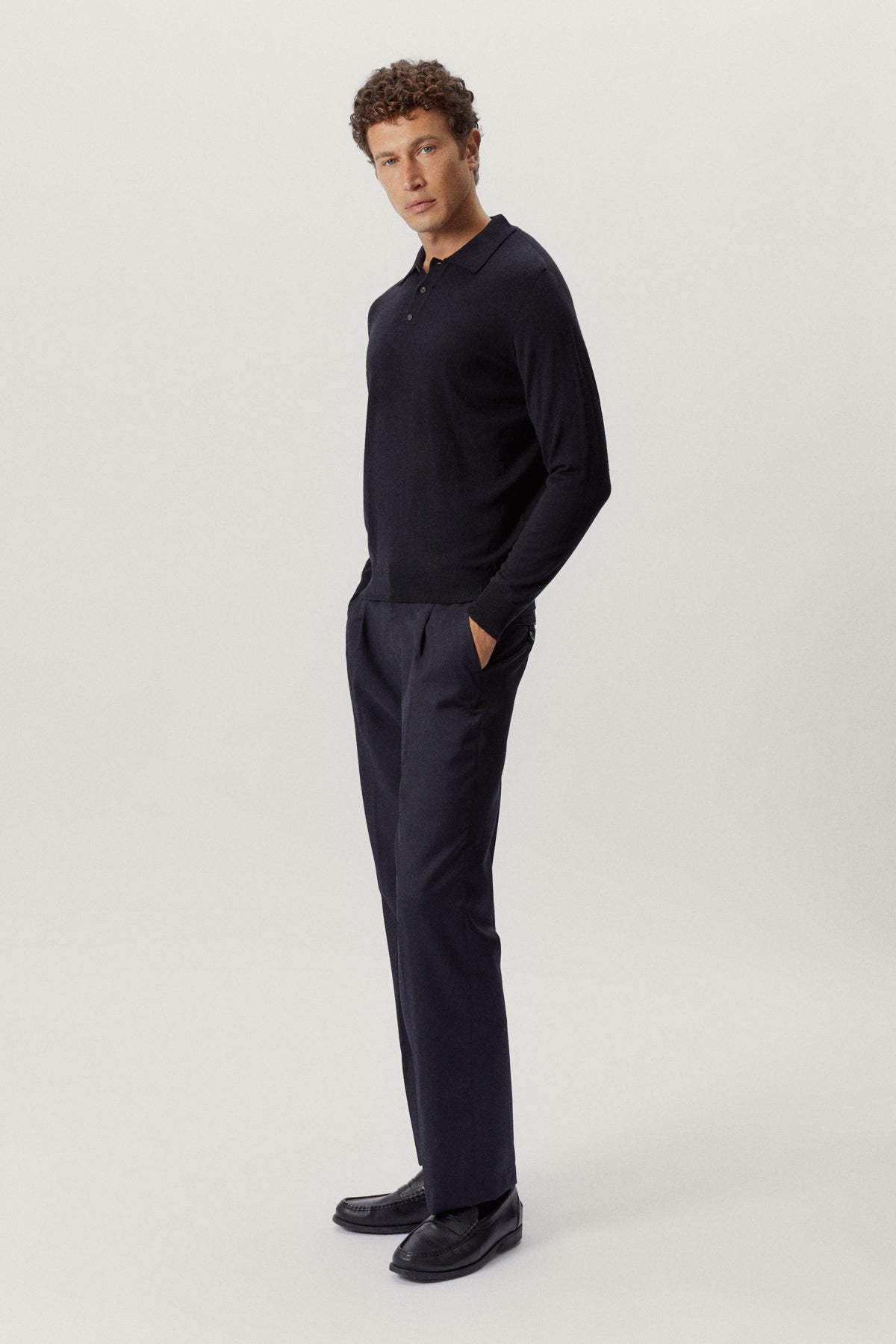 the ultrasoft wool polo midnight blue