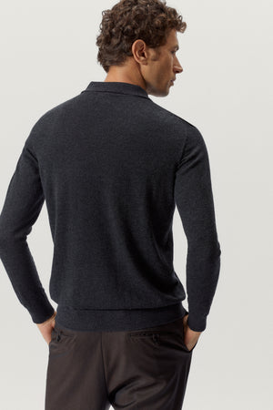 Anthracite Mélange | The Ultrasoft Wool Polo