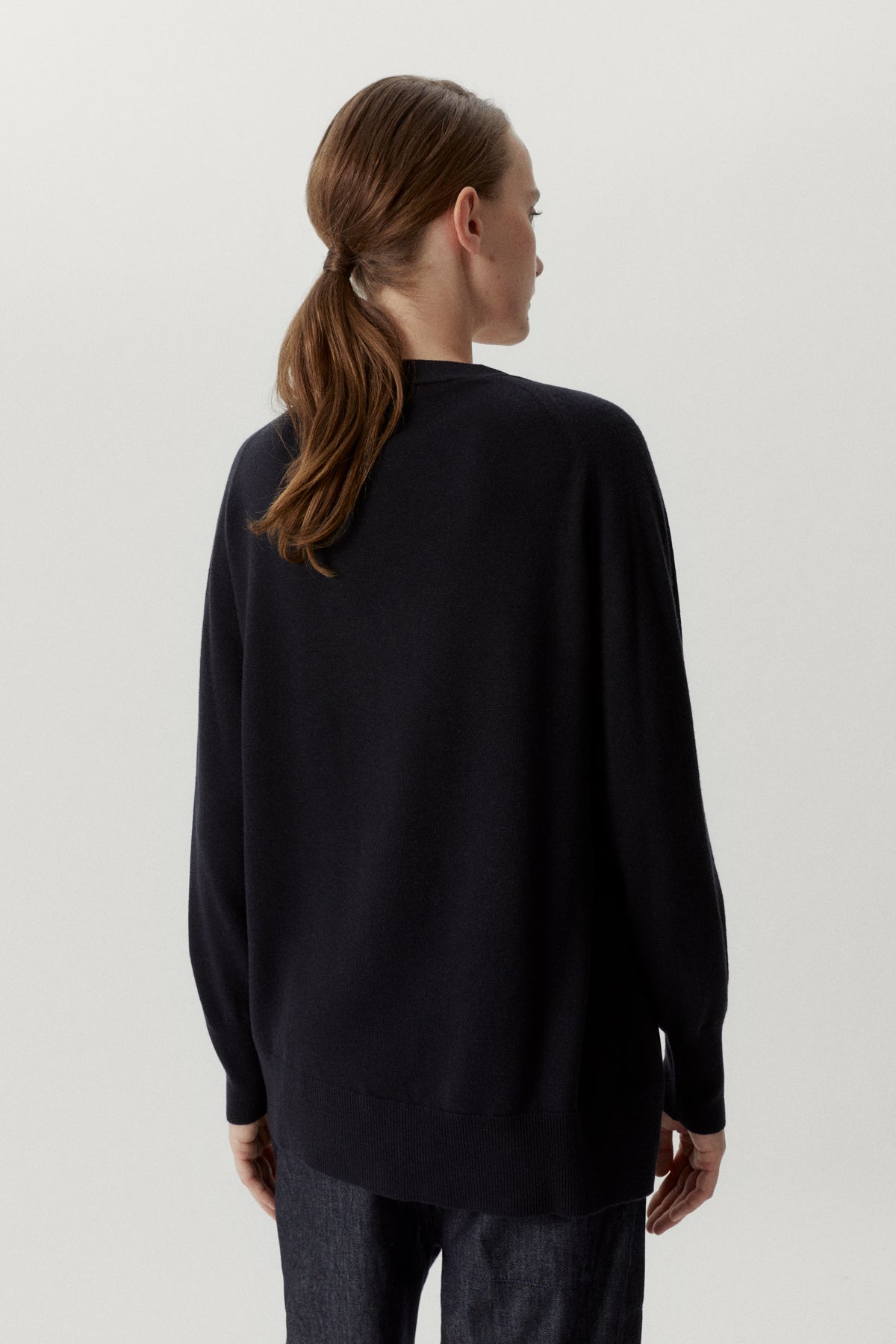 the ultrasoft wool relaxed cardigan midnight blue