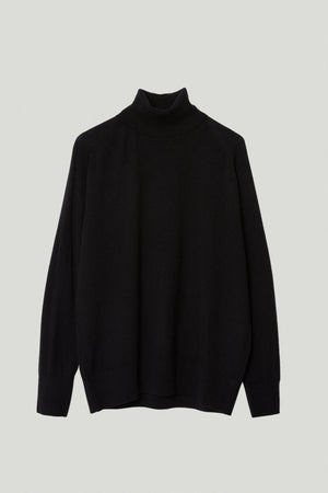 Black | The Ultrasoft Wool Relaxed Roll-Neck
