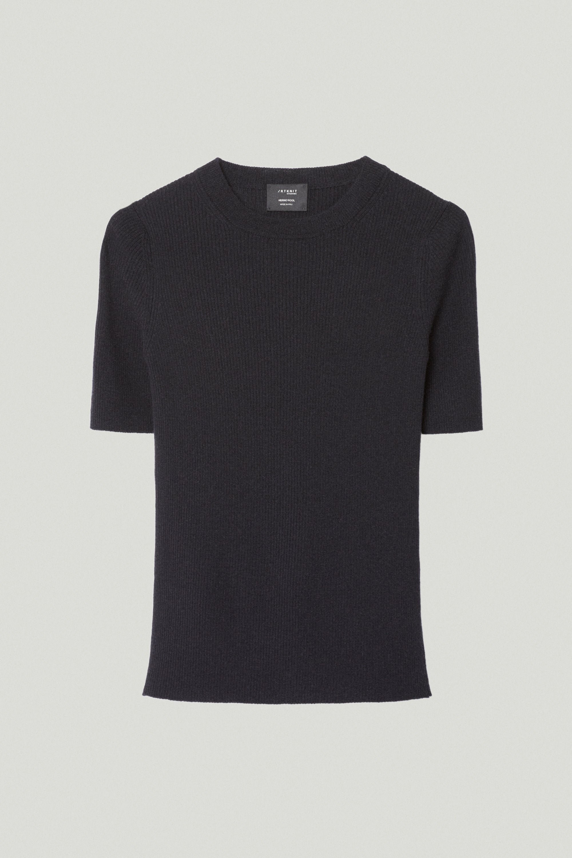 the ultrasoft wool ribbed t shirt midnight blue