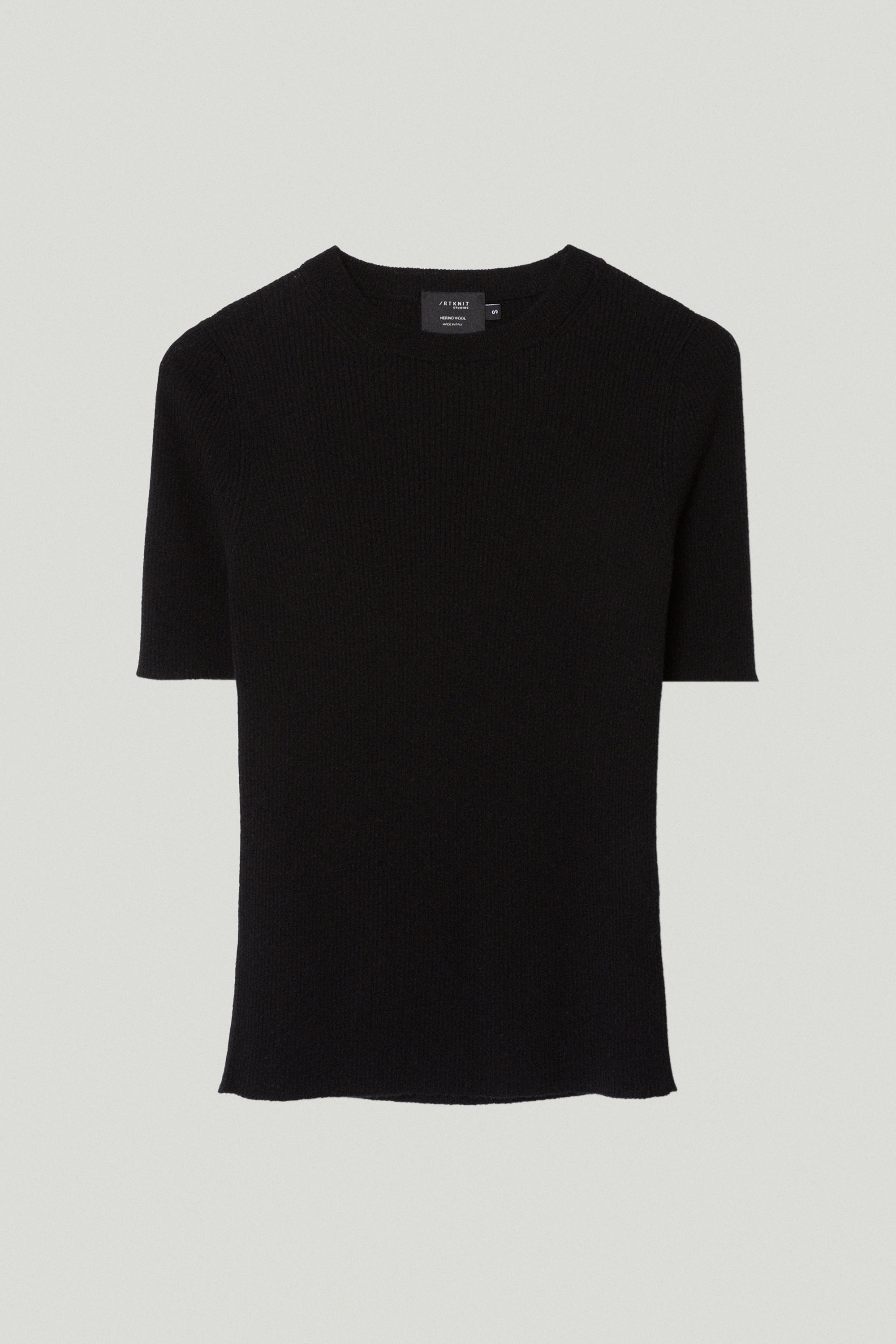 the ultrasoft wool ribbed t shirt black