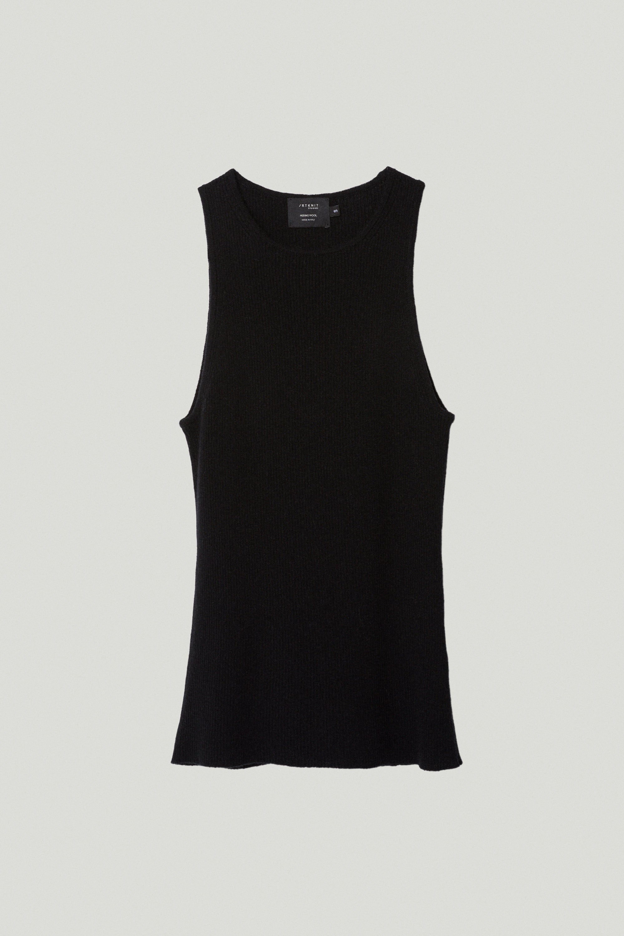 the ultrasoft wool ribbed tank top black