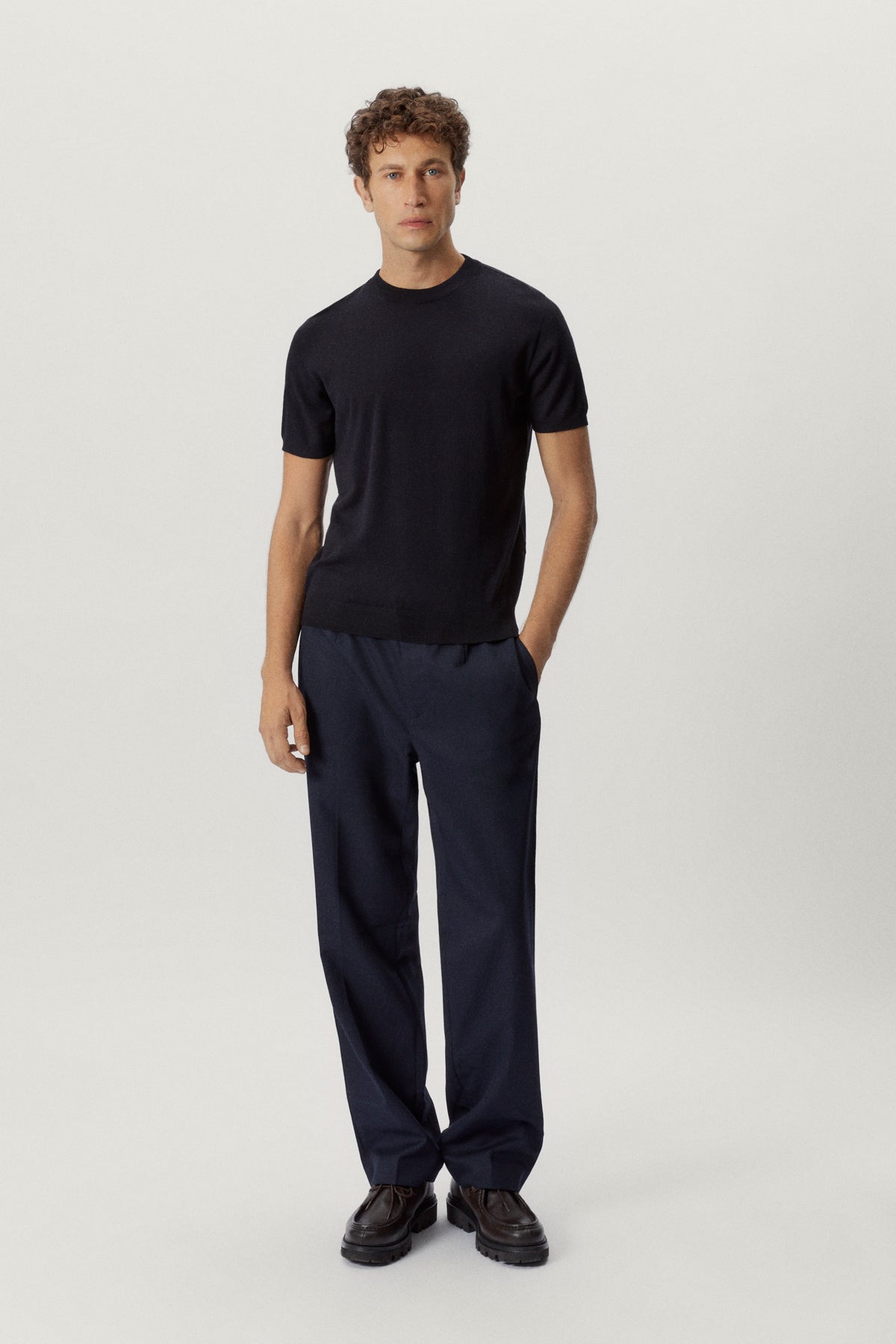 the ultrasoft wool t shirt midnight blue