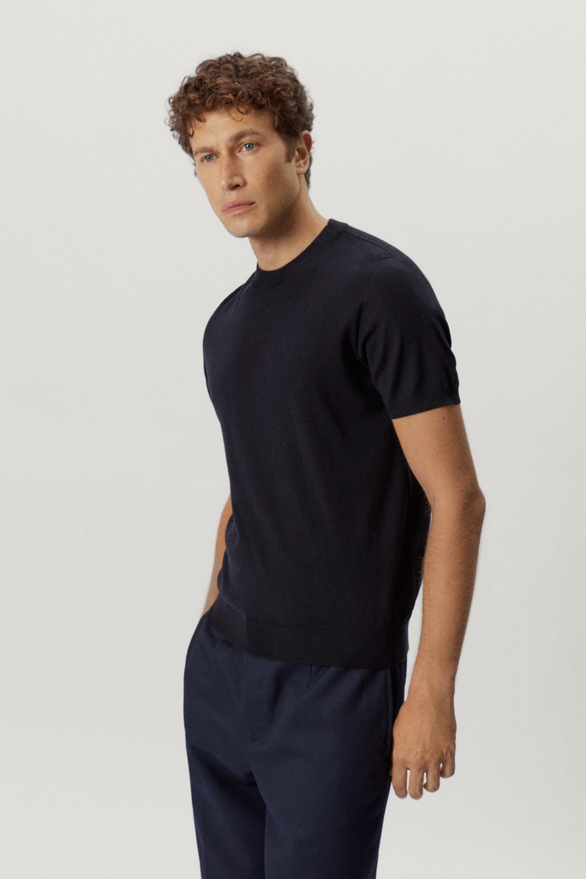 the ultrasoft wool t shirt midnight blue