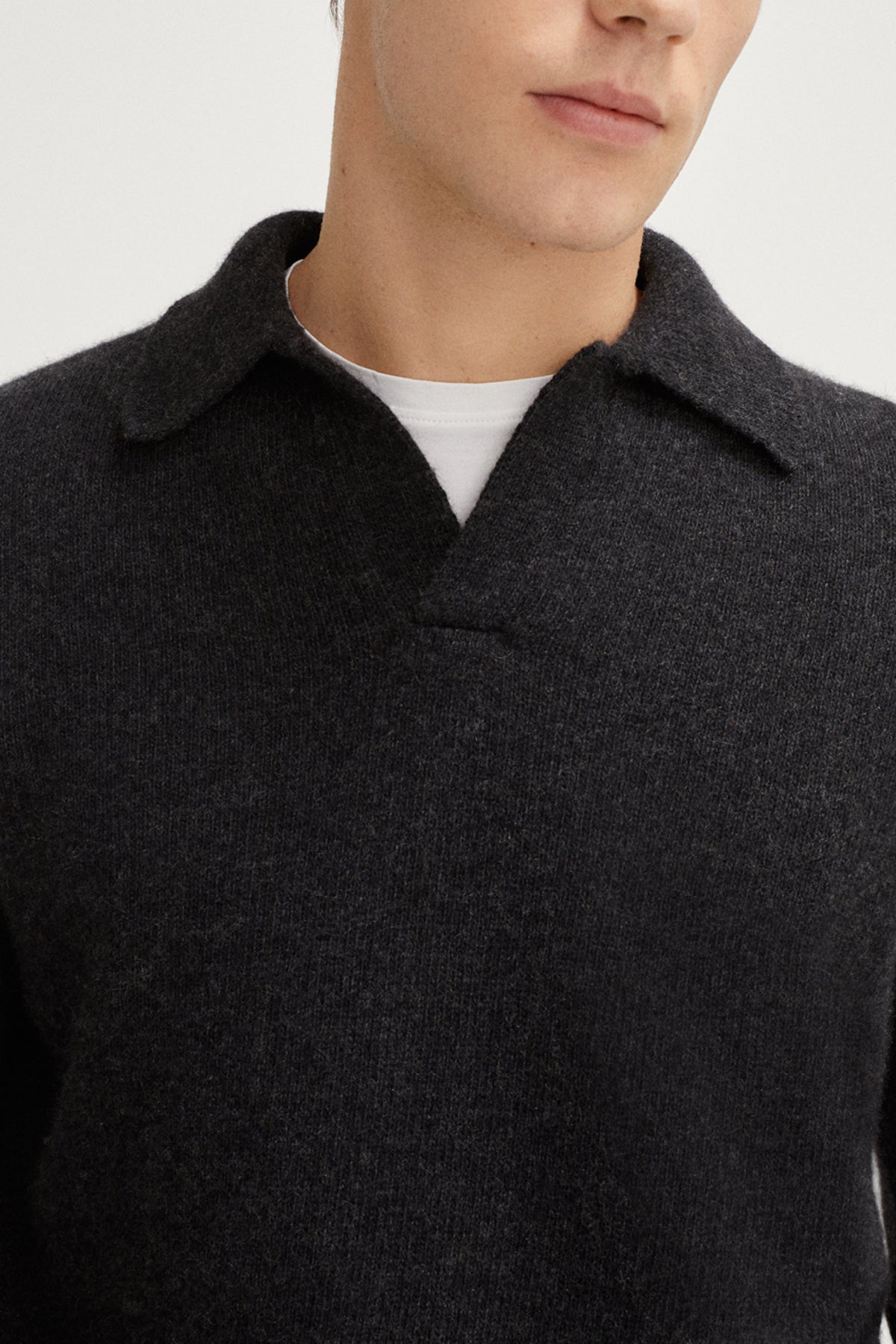 Anthracite Grey | The Upcycled Cashmere Polo – Imperfect Version