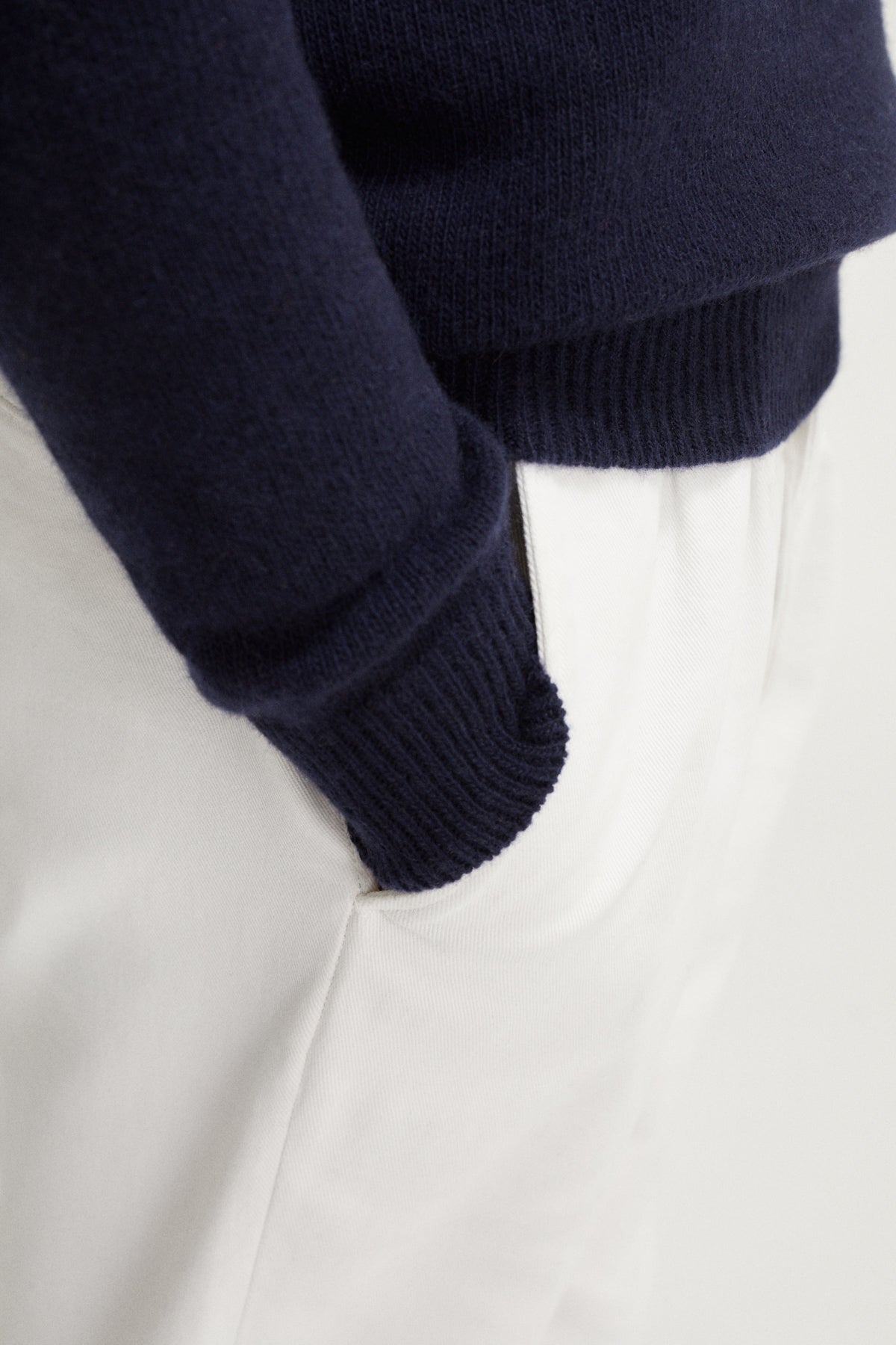 the upcycled cashmere long sleeve polo imperfect version blue navy