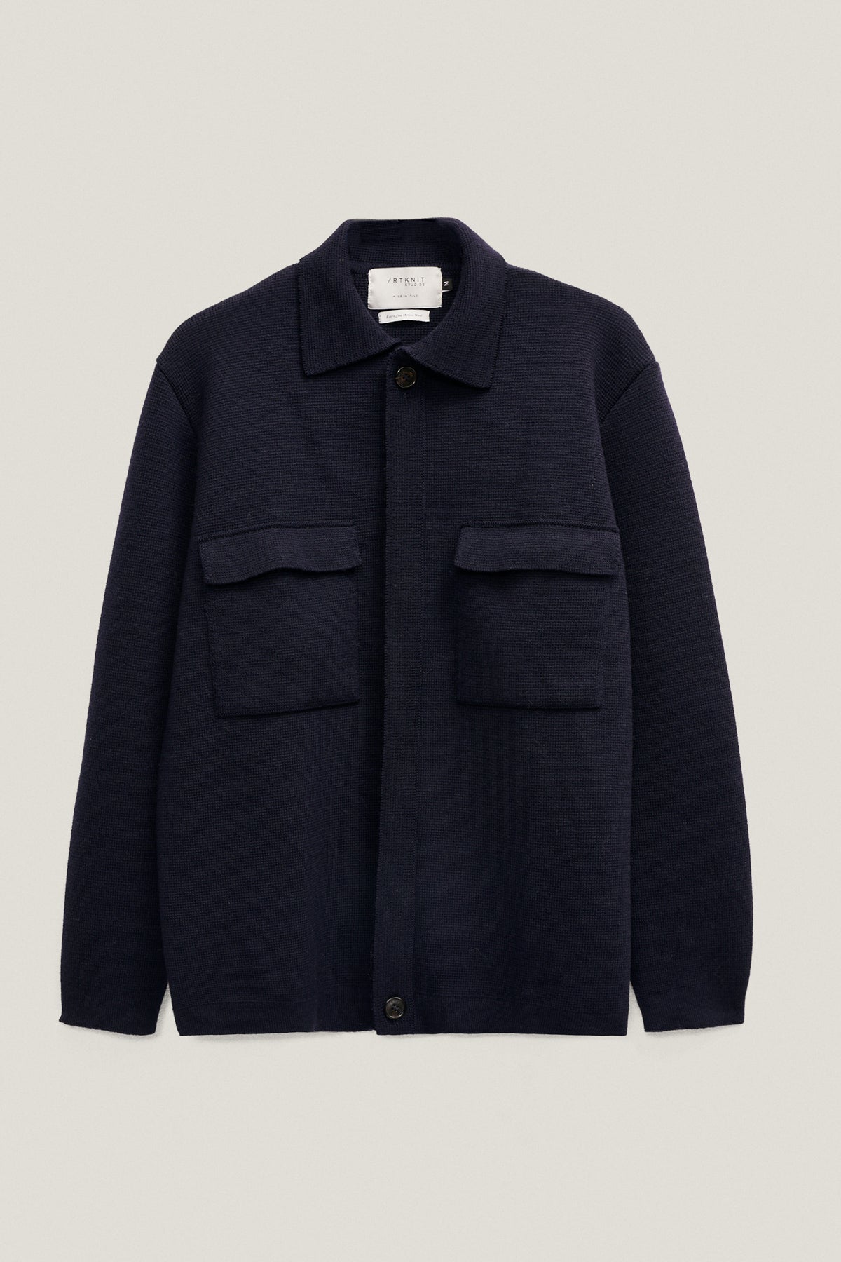 the wool overshirt jacket oxford blue