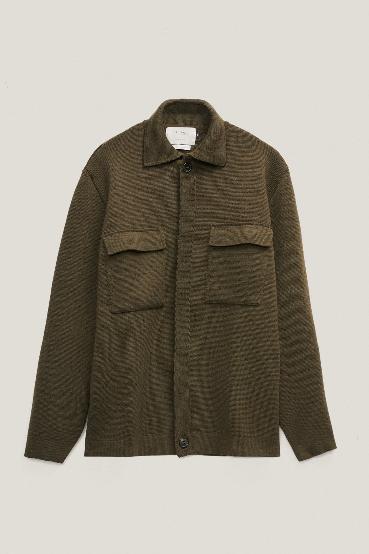 The Merino Wool Knit Jacket - Imperfect Version | Military Green