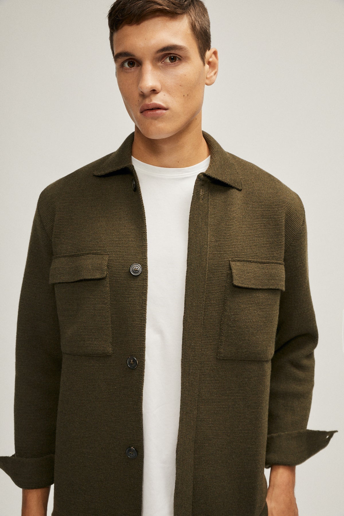 the wool overshirt jacket military green