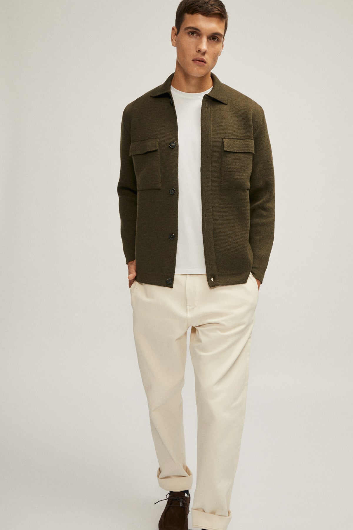 the wool overshirt jacket military green