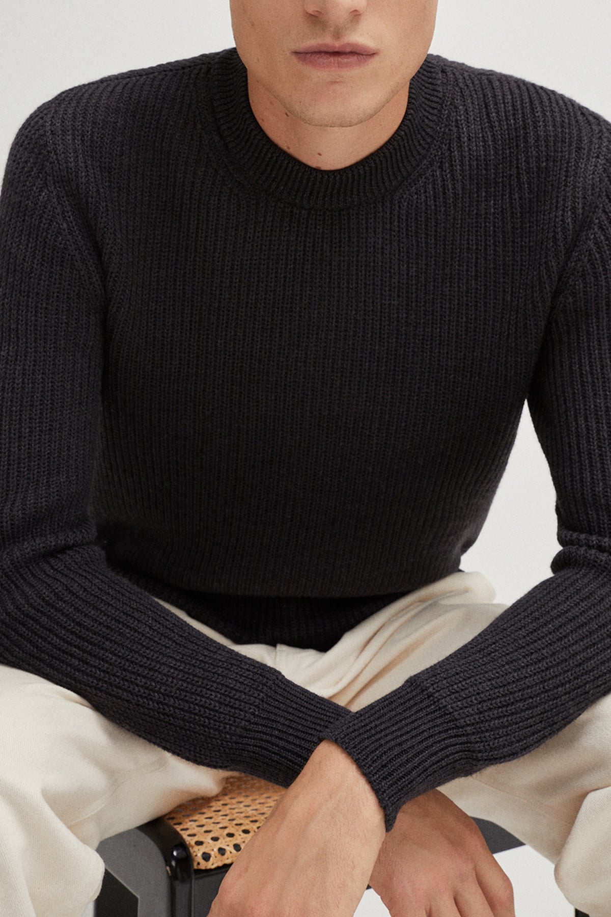 Anthracite Grey | The Merino Wool Perkins Sweater – Imperfect Version