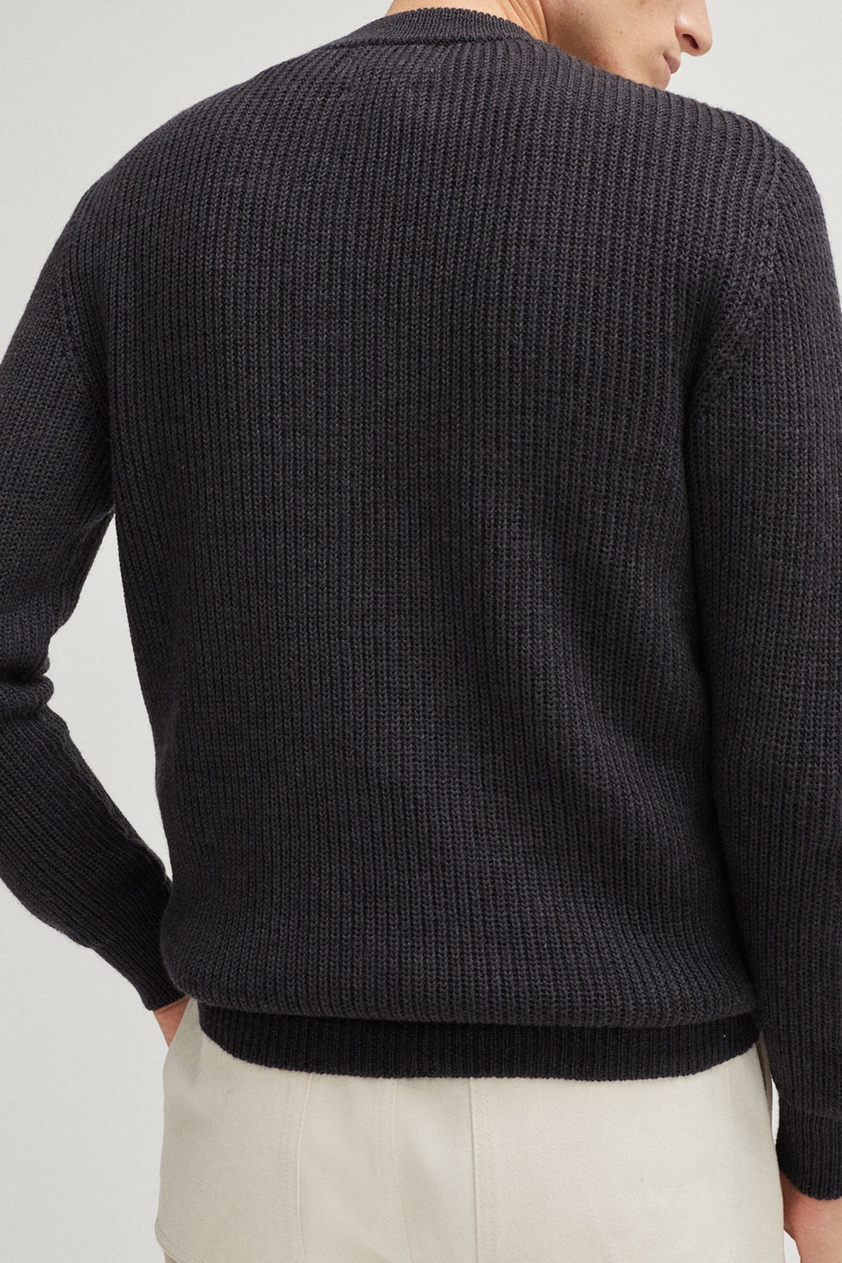 the merino wool perkins sweater imperfect version anthracite grey