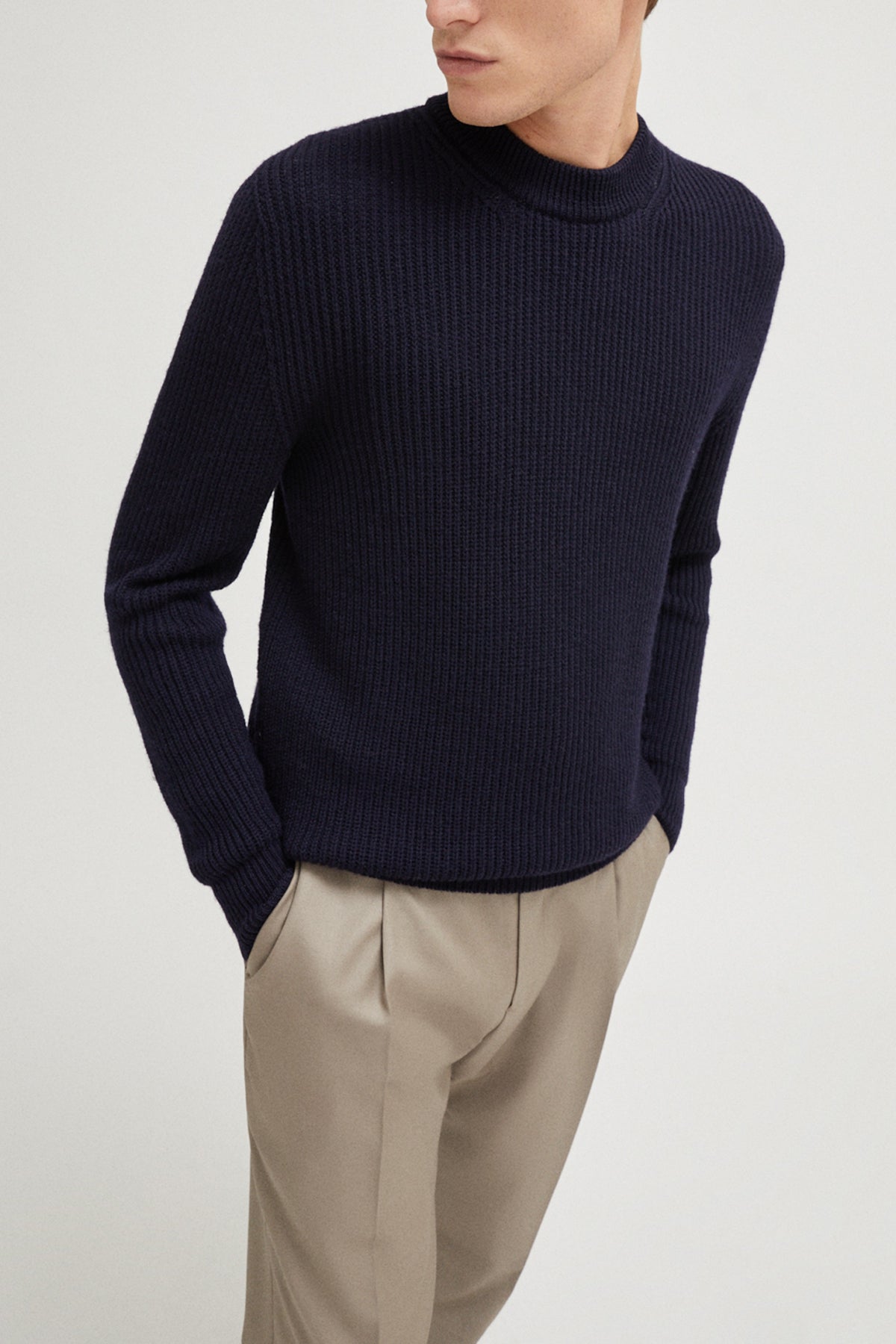 the merino perkins sweater imperfect version blue navy