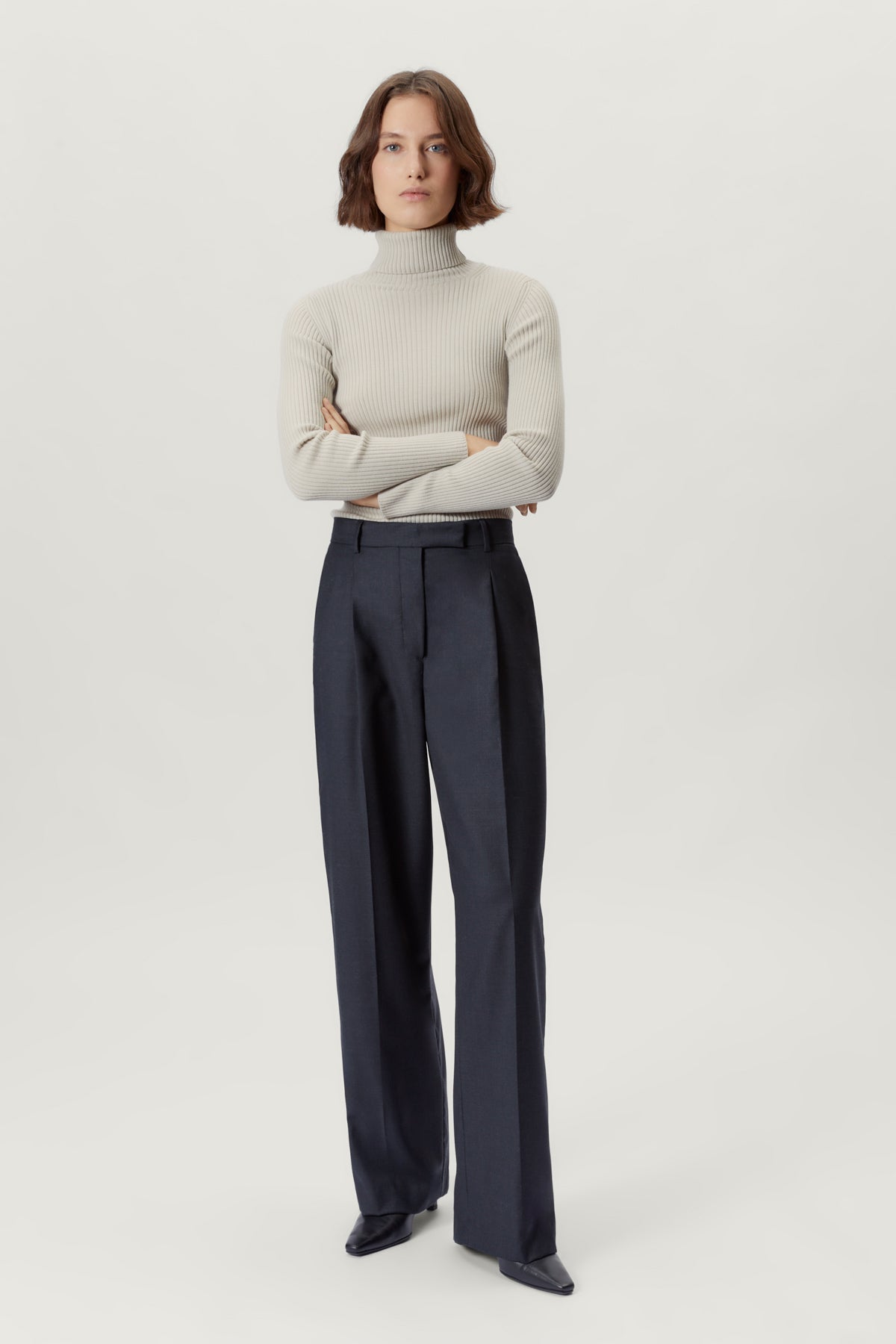 Anthracite Grey | The Wool Tailored Pants with Pinces