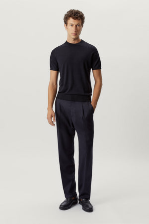 Blue Navy | The Wool Tailored Pants with Pinces
